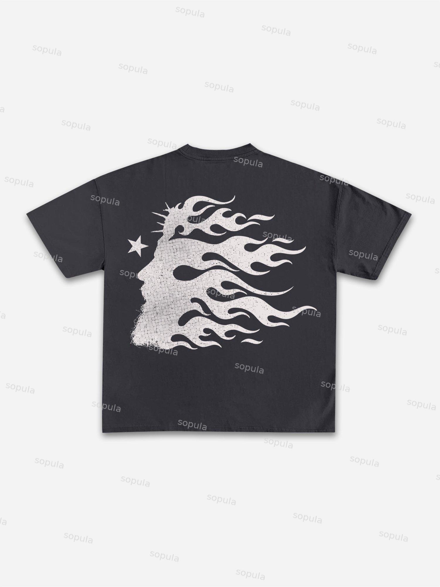Cross Jesus Vintage Dot Graphic Cotton T-shirt Product Image