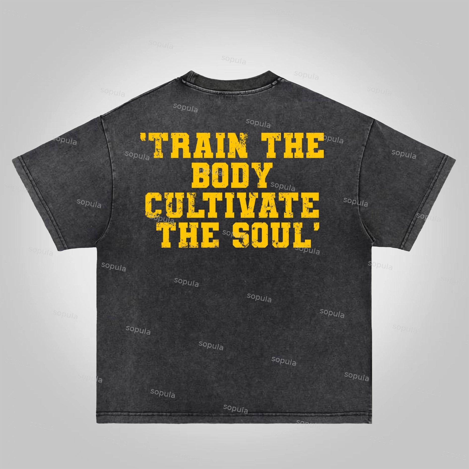 Sopula The Lord Spots Me God Gym Graphic Acid Washed T-Shirt Product Image