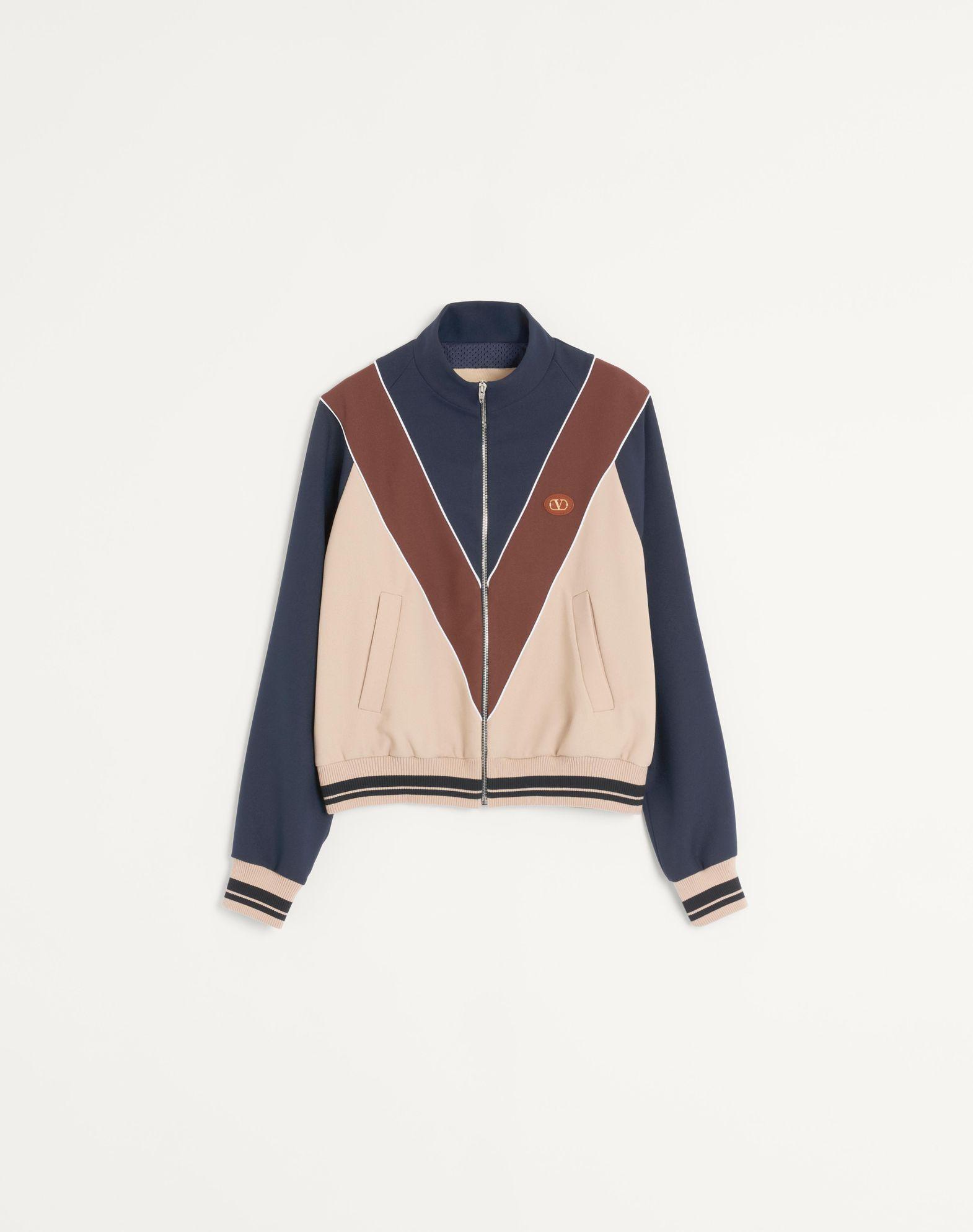 Nylon Sweatshirt With Zip And Vlogo Patch Product Image