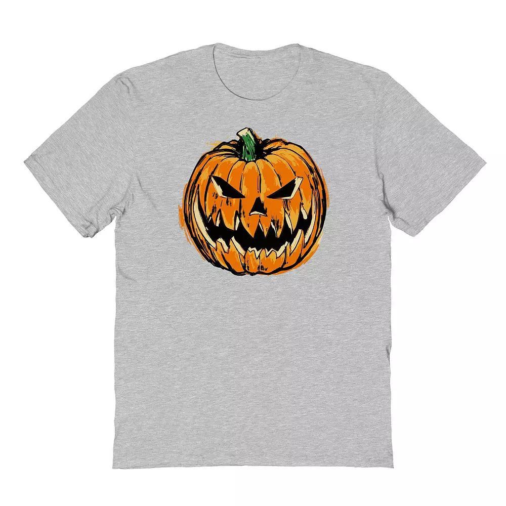Mens Orange Jack O Lantern Halloween Graphic Tee Product Image