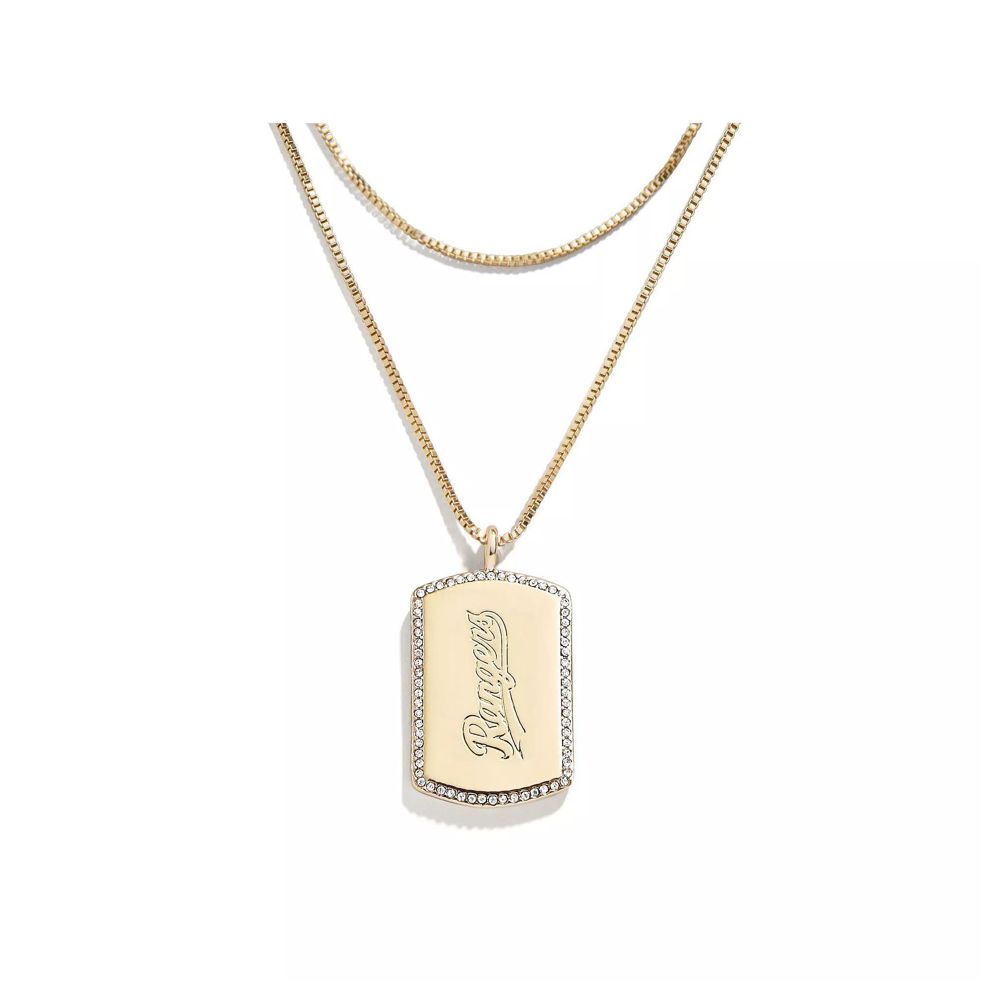 WEAR by Erin Andrews x Baublebar Texas Rangers Dog Tag Necklace, Women's, Gold Product Image