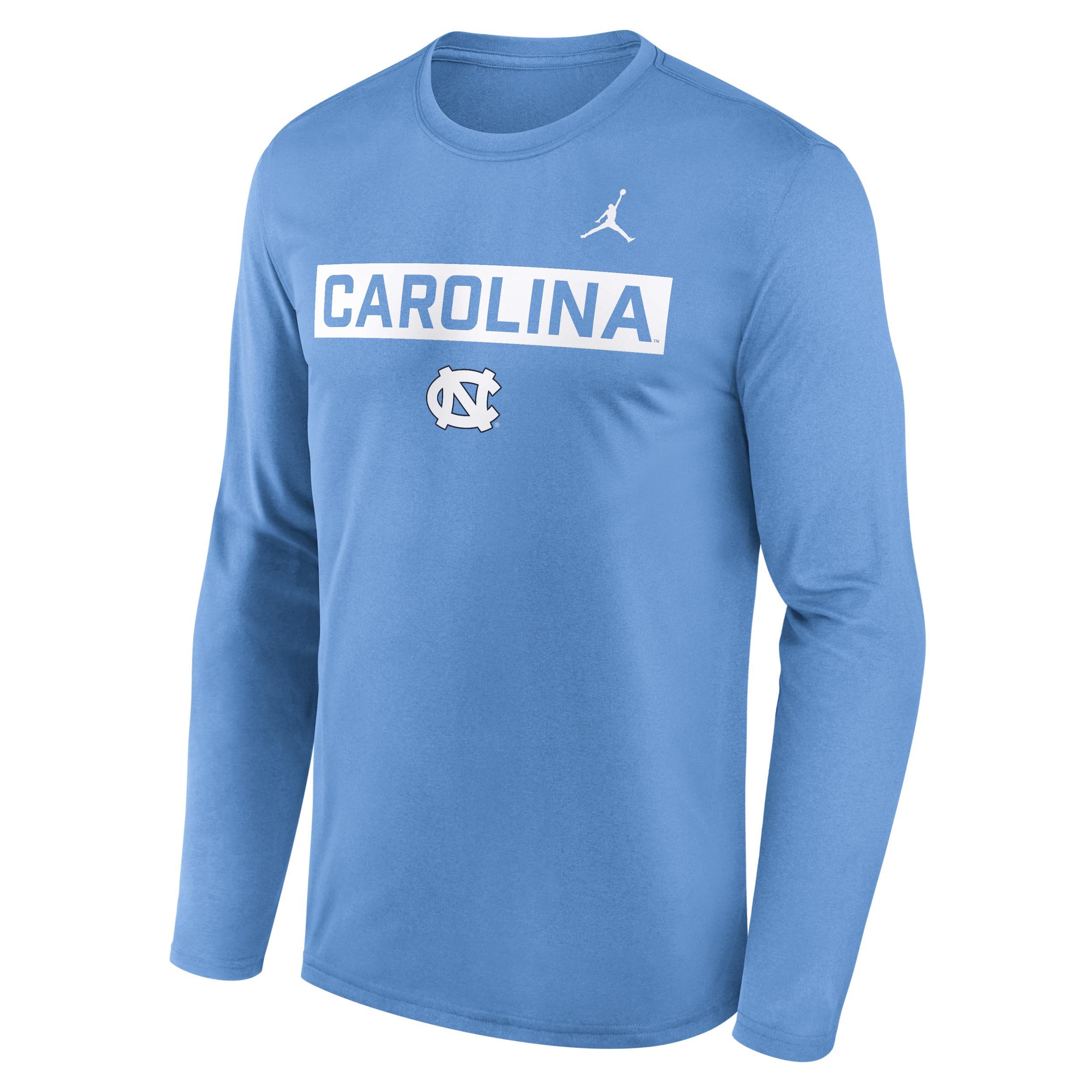 Men's North Carolina Primetime Legend 2-Hit Jordan Brand Dri-FIT College Long-Sleeve T-Shirt Product Image