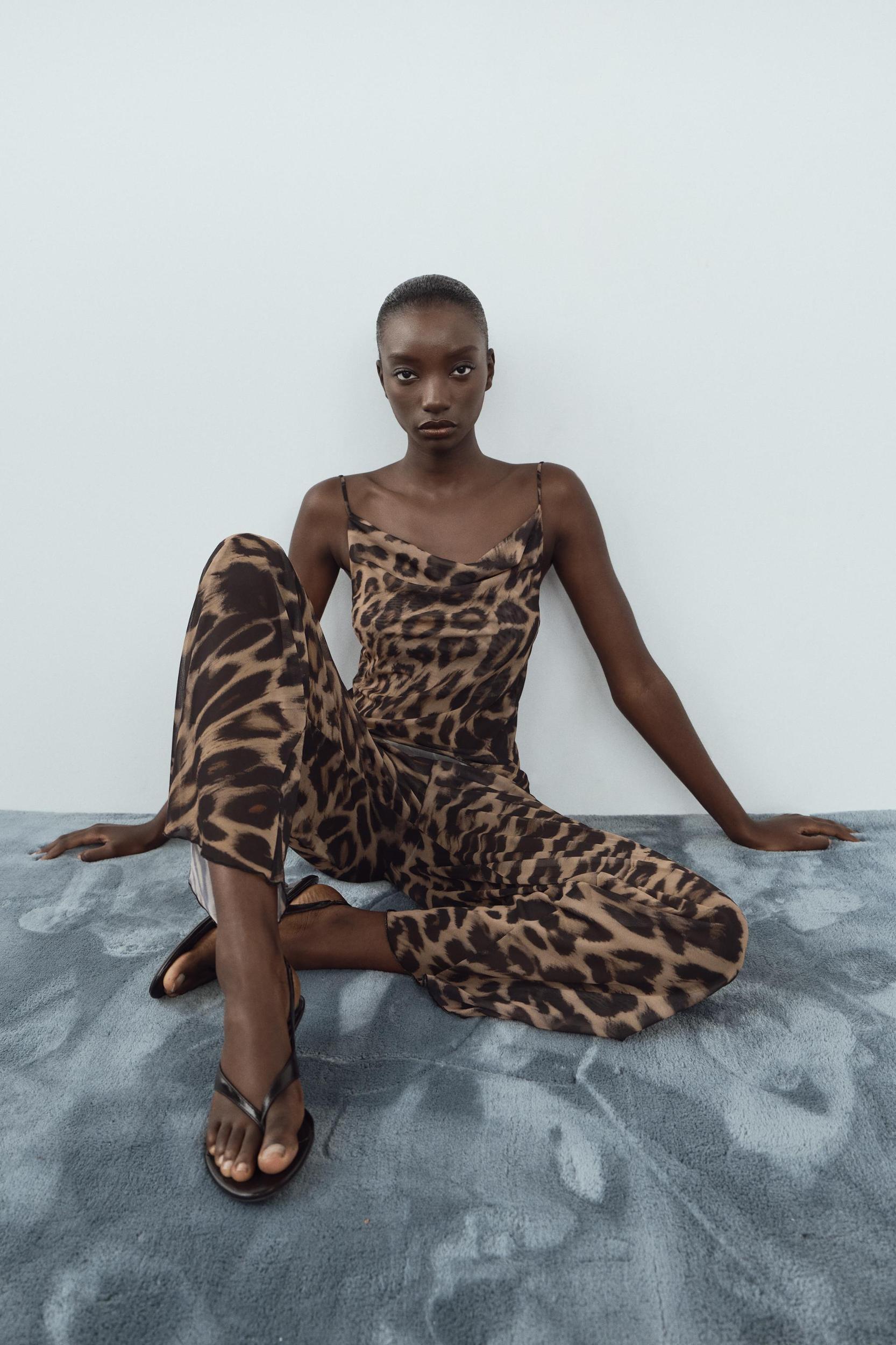 ANIMAL PRINT LINGERIE-STYLE TOP Product Image