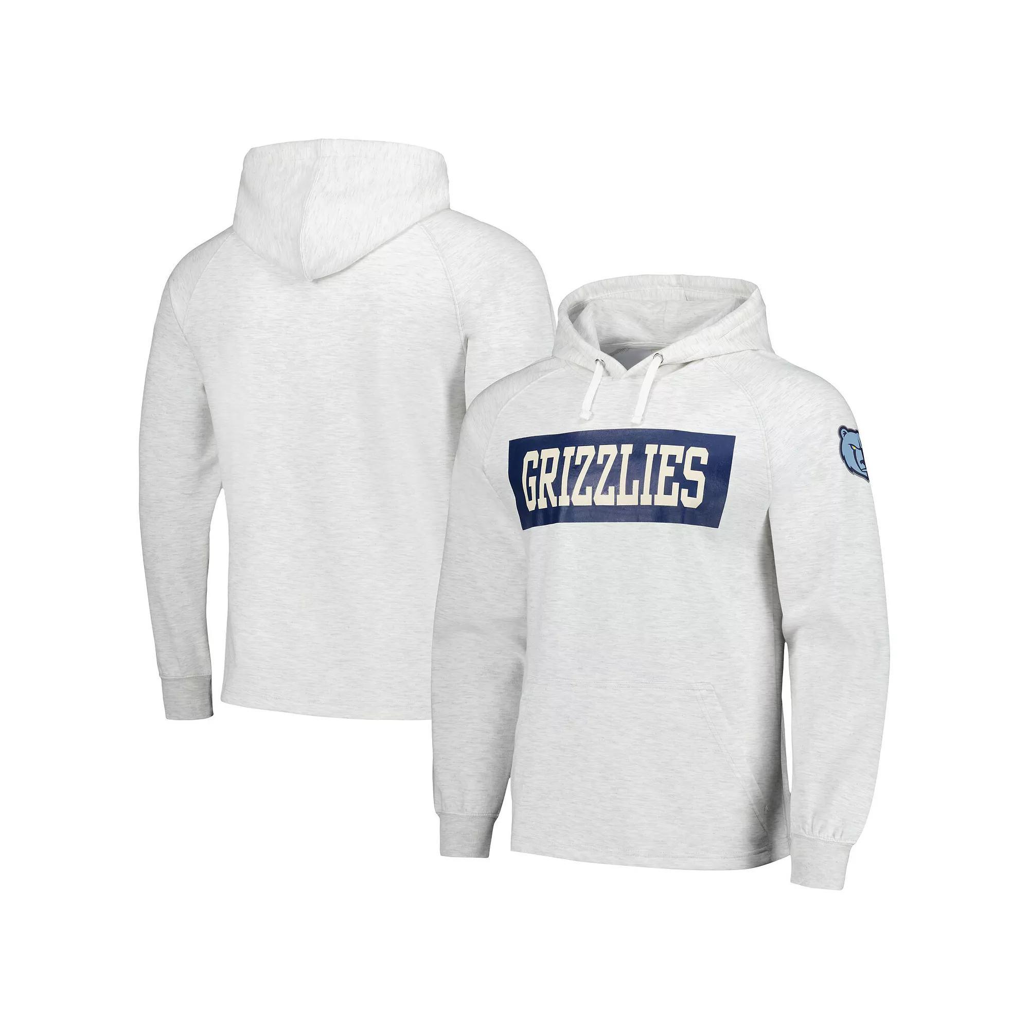 Men's Fanatics Ash Memphis Grizzlies Softhand Raglan Tri-Blend Pullover Hoodie, Size: 2XL, Grz Black Product Image