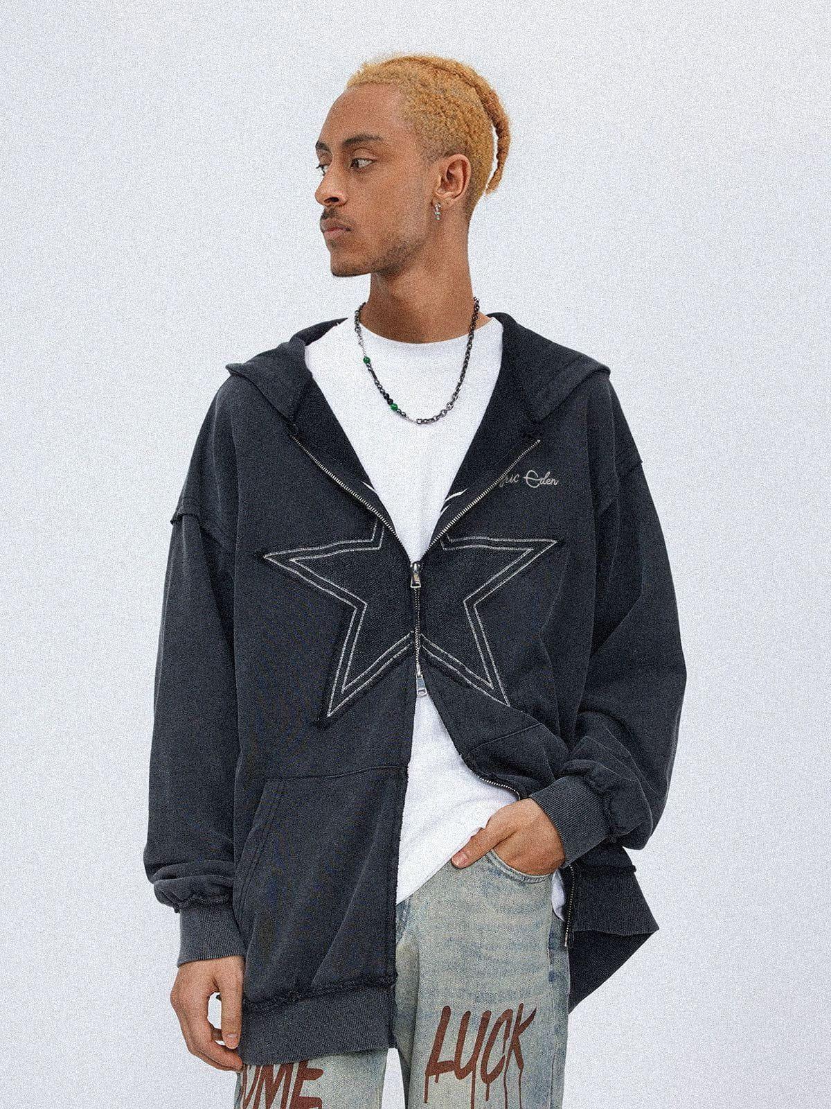 Aelfric Eden Star Applique Zip Up Hoodie Product Image