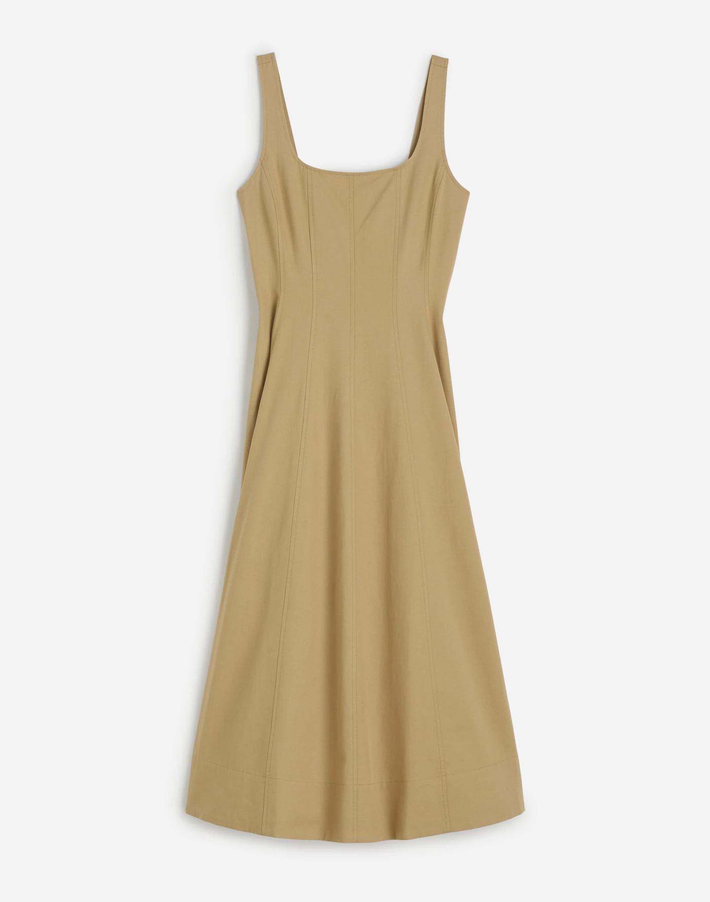Seamed Squareneck Midi Dress Product Image