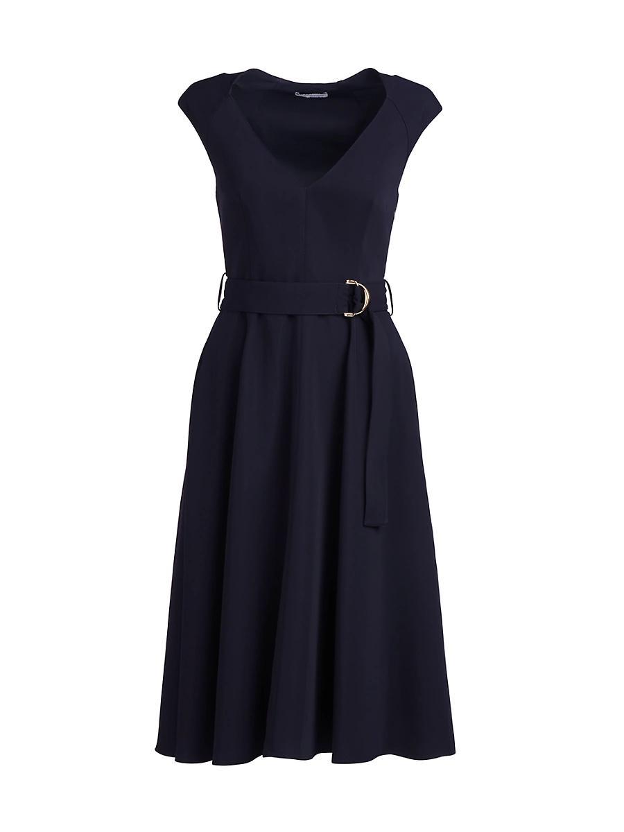 Womens Shalbee Belted Fit & Flare Midi-Dress Product Image