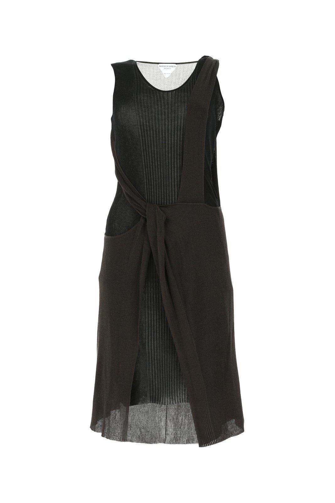 BOTTEGA VENETA Cut Out Knit Dress In Brown Product Image
