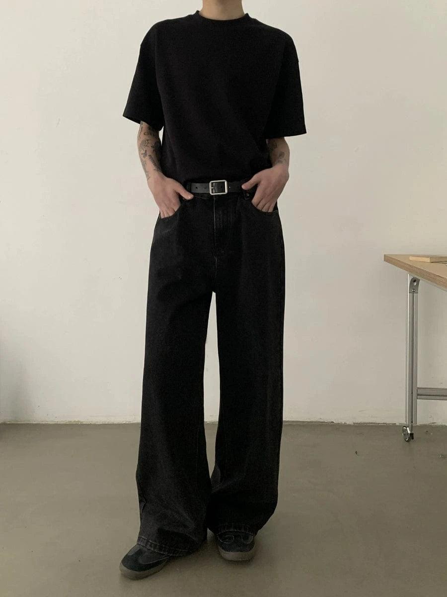 RT No. 18843 BLACK FLARED STRAIGHT JEANS Product Image