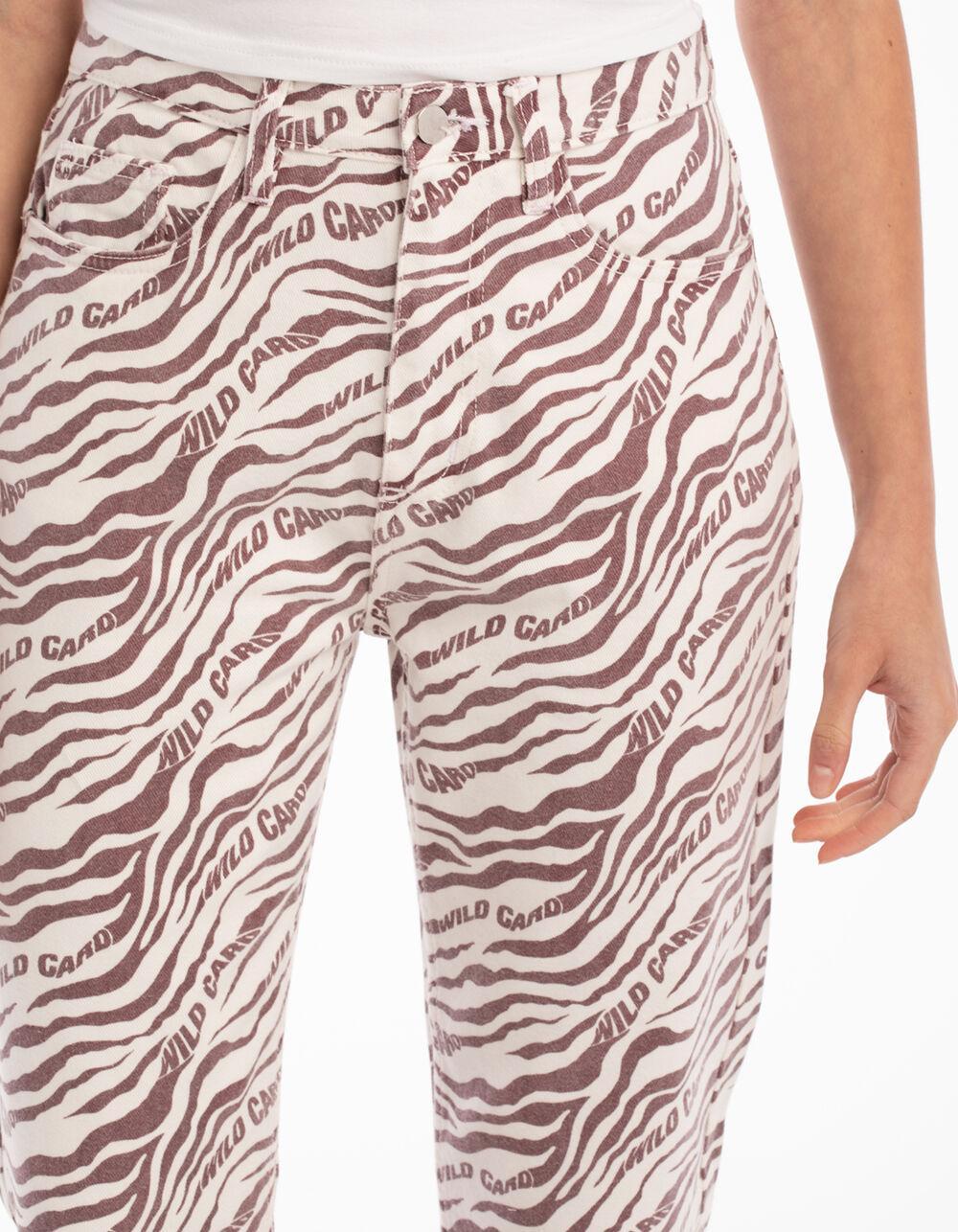 DAISY STREET Womens Zebra Dad Jeans Product Image