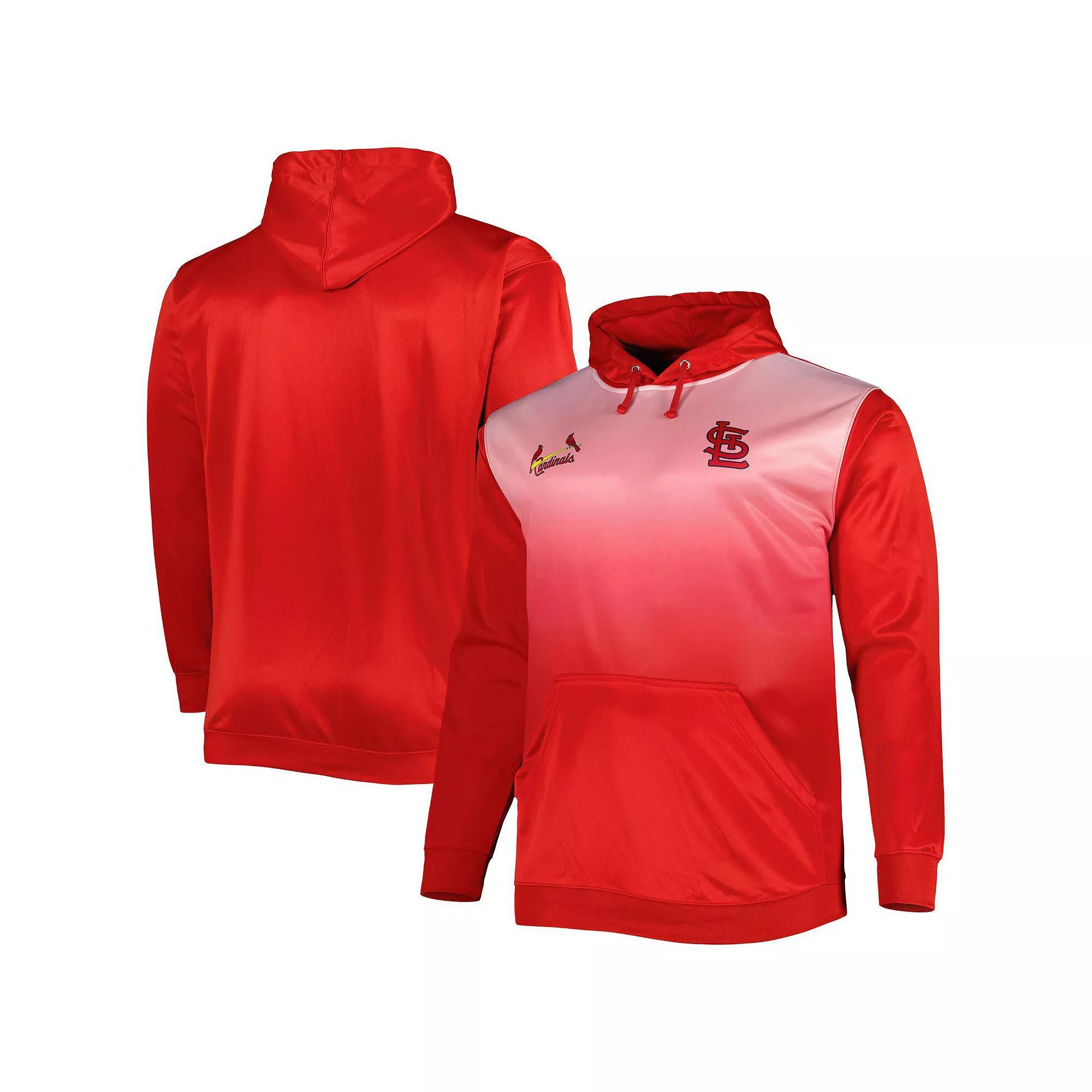 Men's Red St. Louis Cardinals Fade Sublimated Fleece Pullover Hoodie, Size: 4XLT Product Image