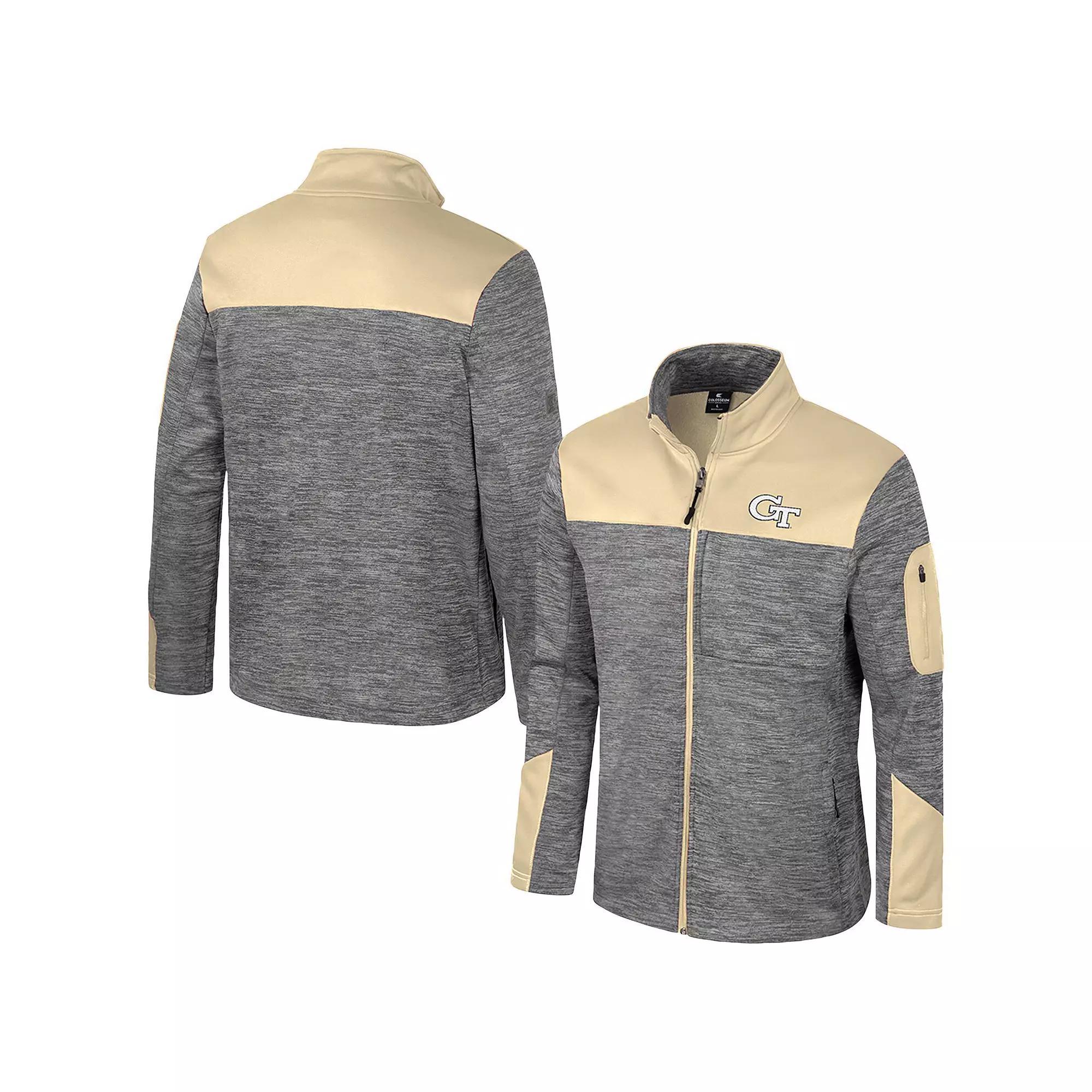 Mens Colosseum Gray/Gold Georgia Tech Yellow Jackets Guard Full-Zip Jacket Product Image