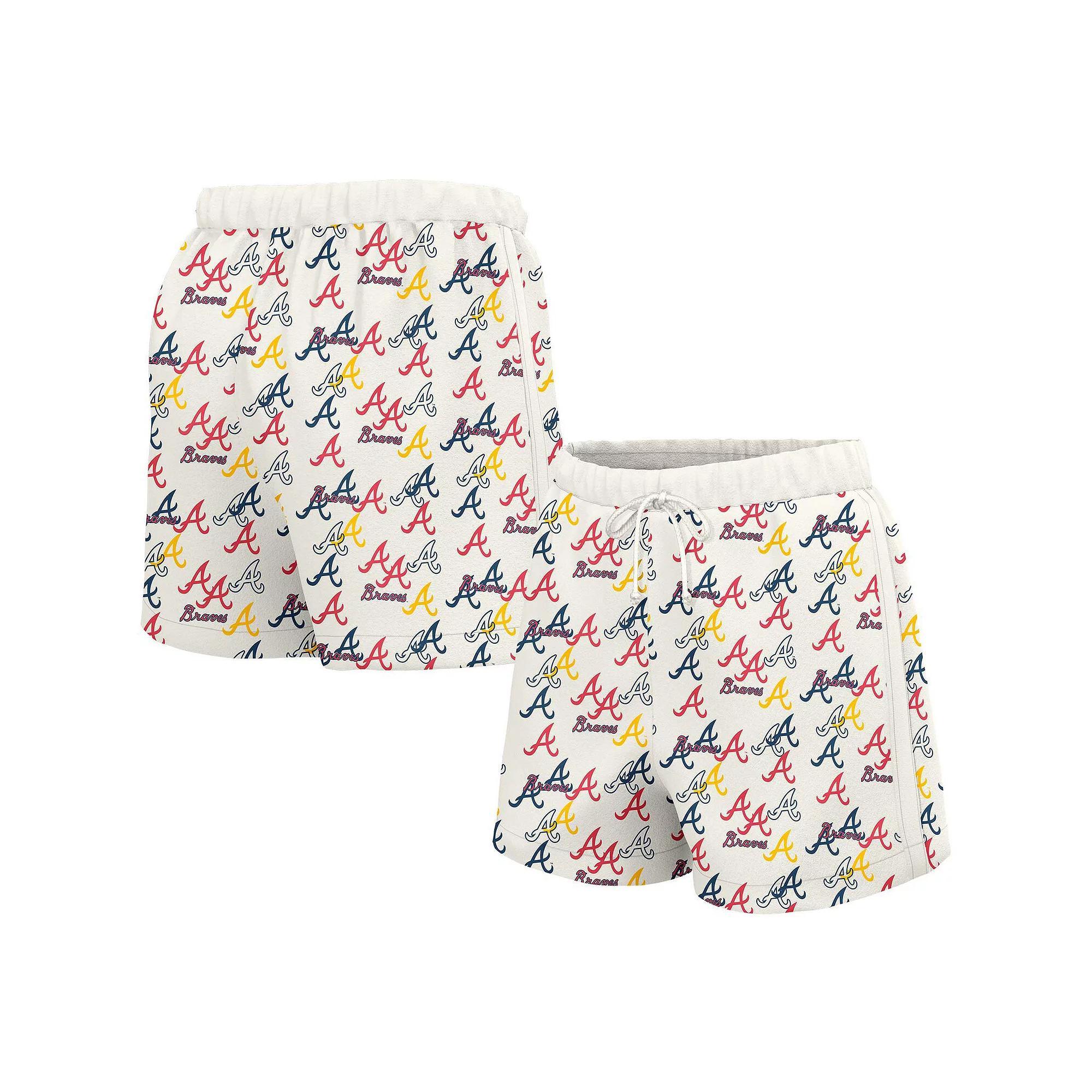 Women's Lusso  White Atlanta Braves Marge Shorts, Size: XXL Product Image