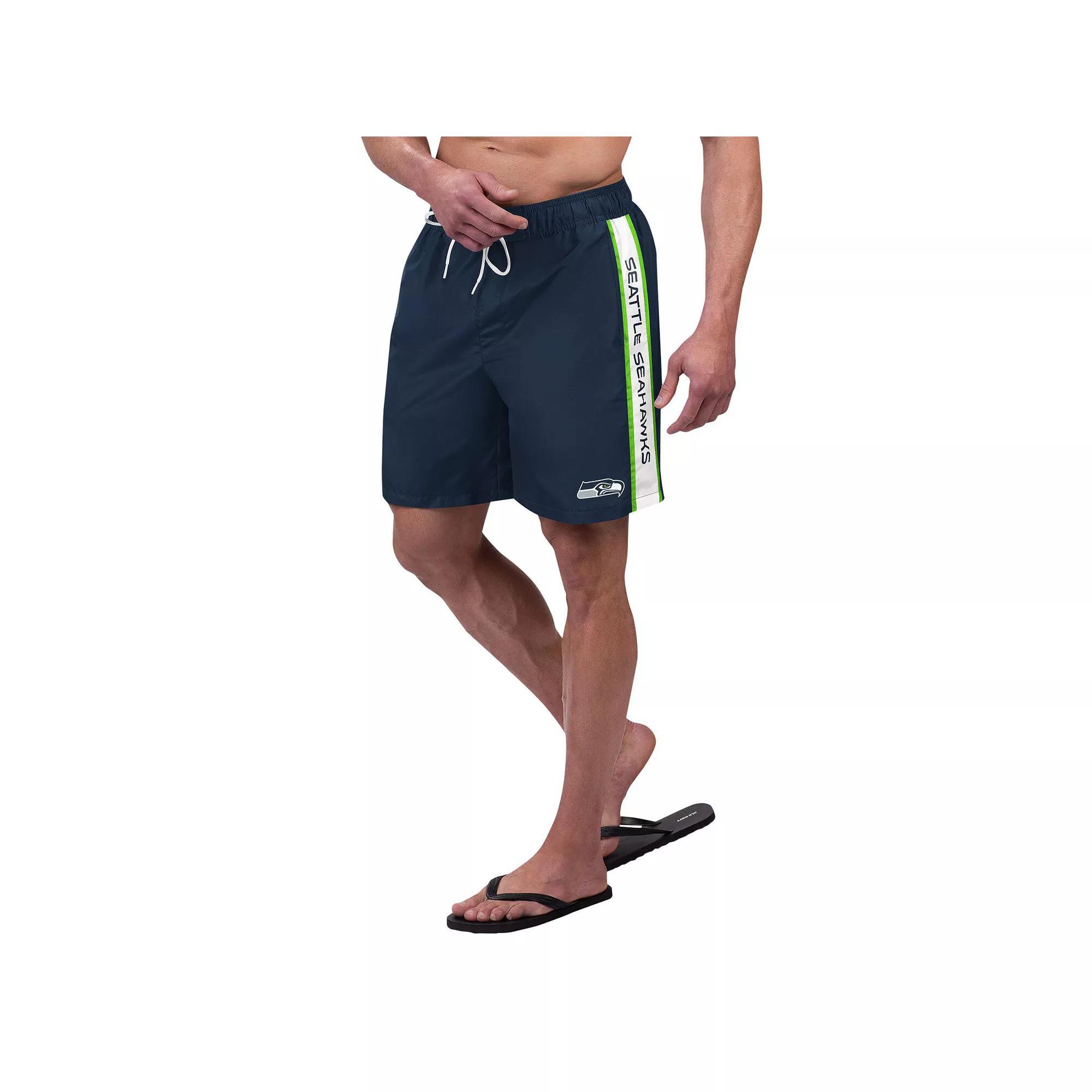 Men's G-III Sports by Carl Banks College Navy Seattle Seahawks Streamline Volley Swim Shorts, Size: XL, Blue Product Image