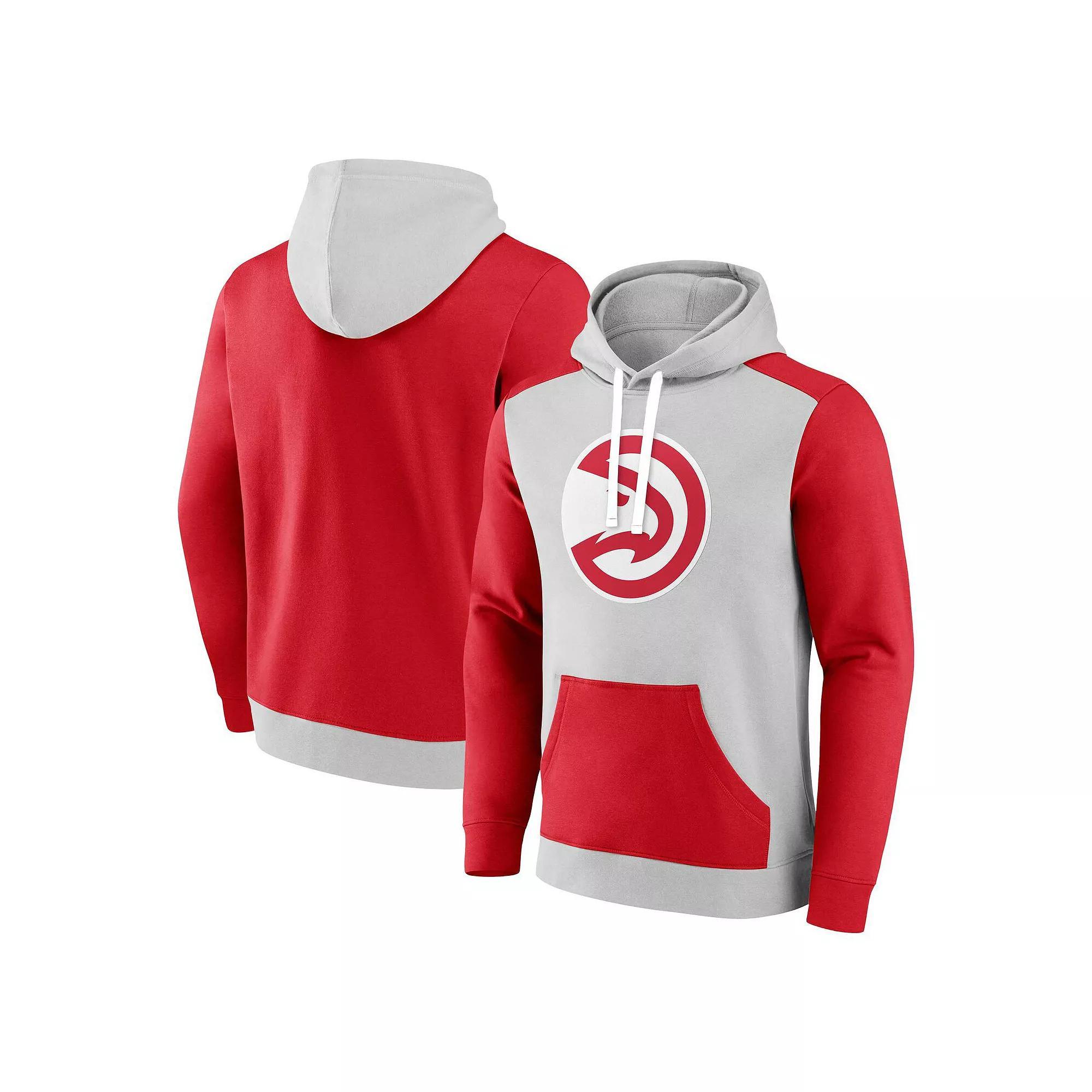 Men's Fanatics Branded  Red/Silver Atlanta Hawks Big & Tall Primary Arctic Pullover Hoodie, Size: 2XB Product Image
