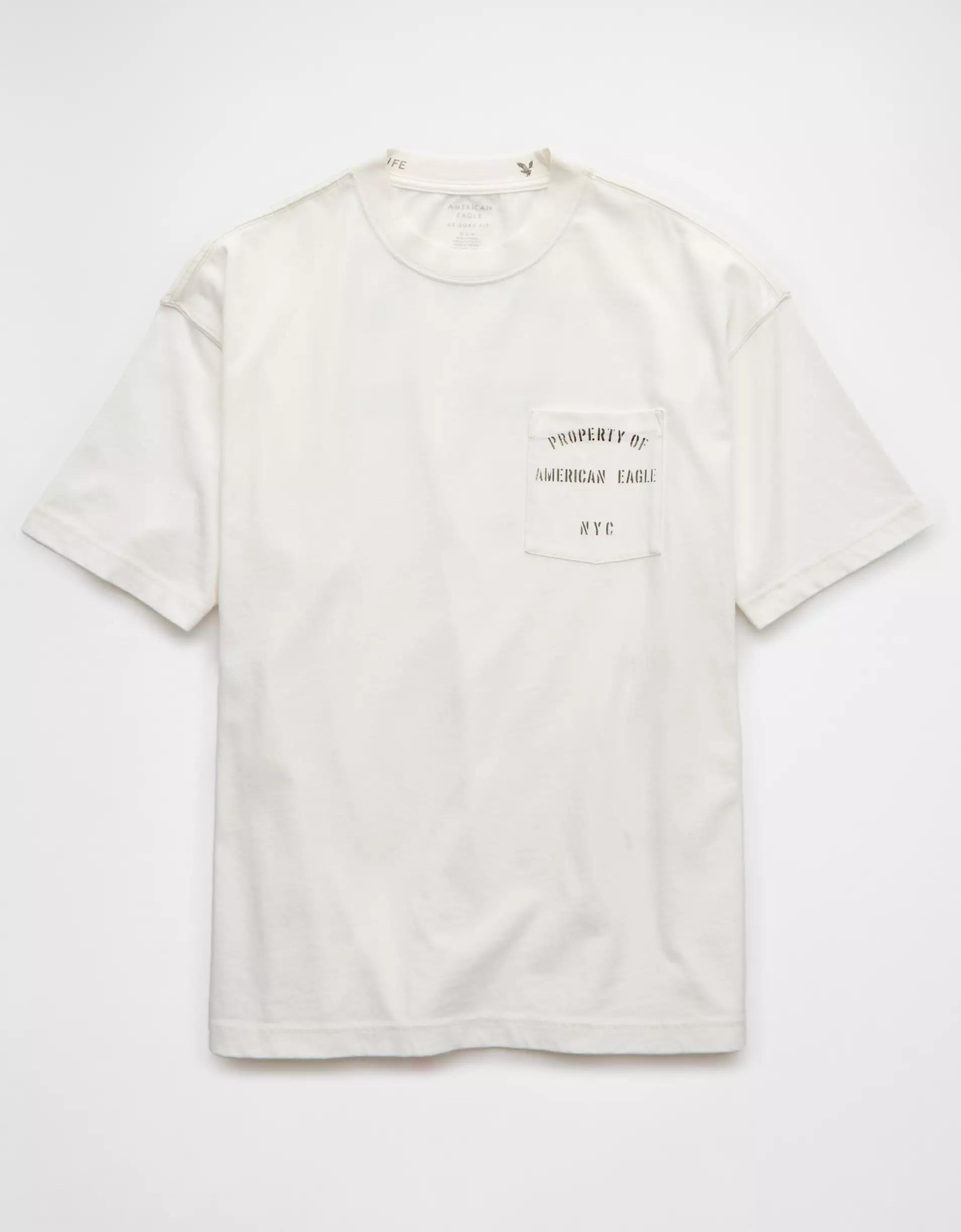 AE Boxy Logo Graphic Pocket T-Shirt Product Image