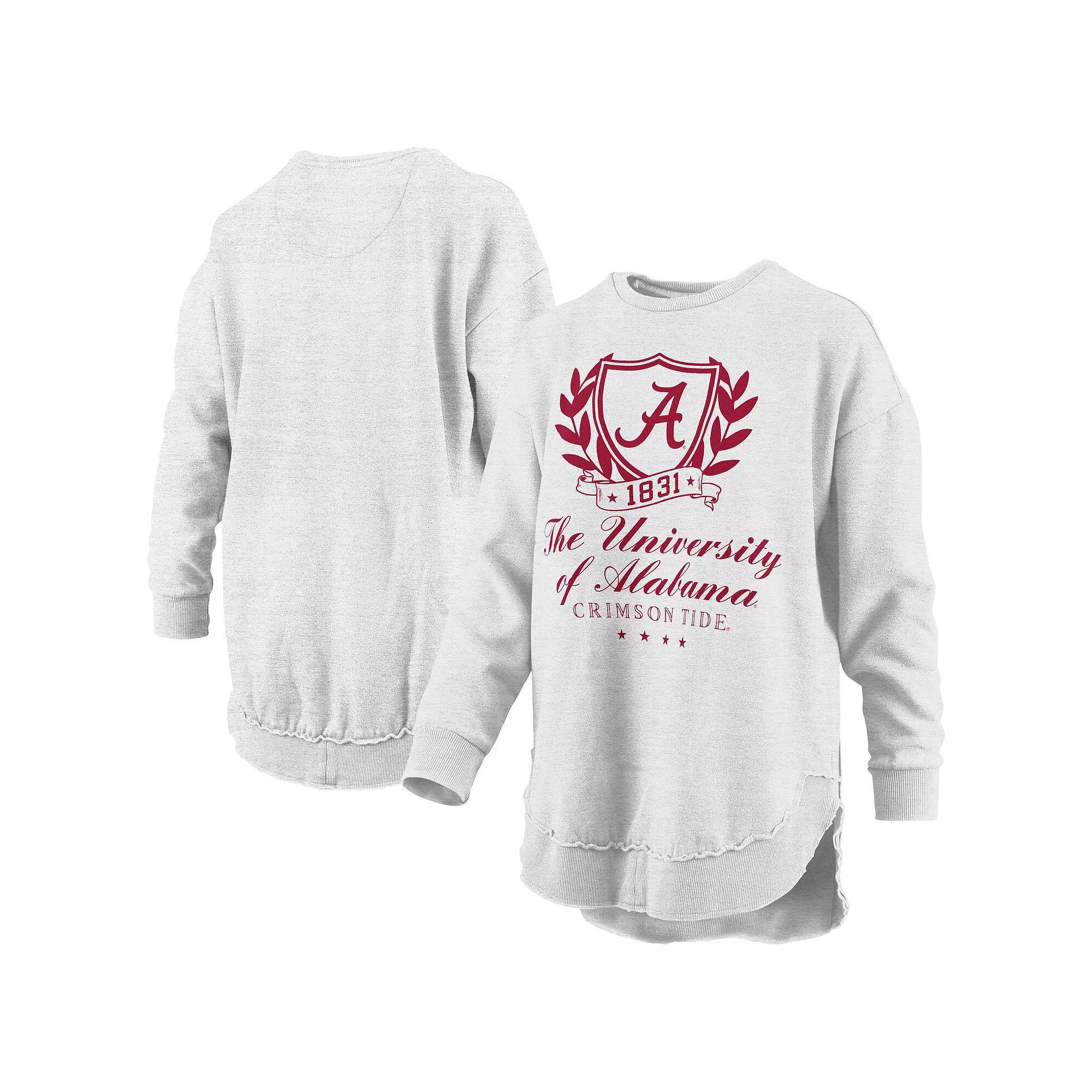 Women's Pressbox Heather Gray Alabama Crimson Tide Field Day Melange Poncho Pullover Sweatshirt, Size: Large, Grey Product Image
