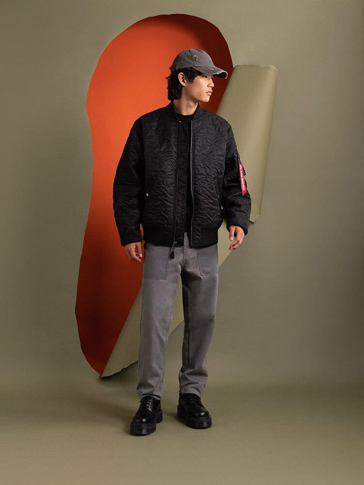CAMO QUILTED MA-1 BOMBER JACKET BLACK Male Product Image