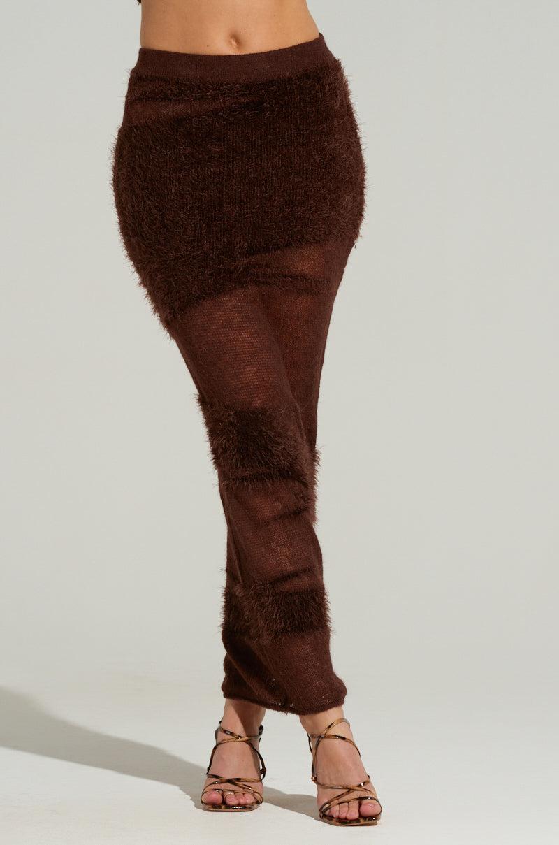 TIME FLIES MAXI SKIRT IN BROWN Product Image