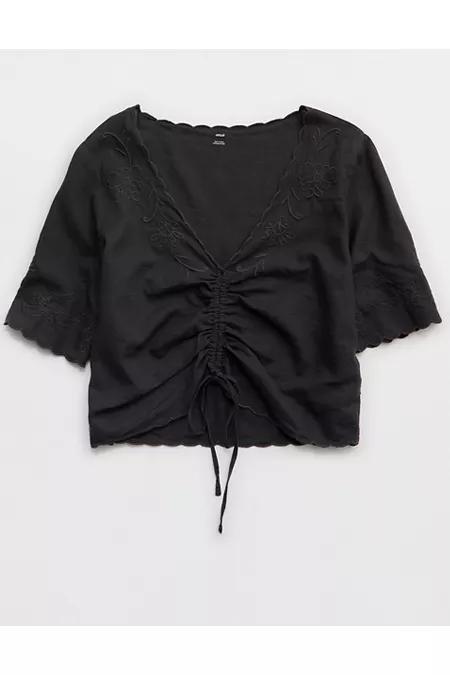 Aerie Cropped Cinch Front Top Women's Product Image