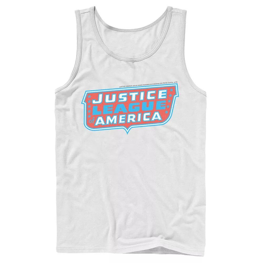 Men's DC Comics Justice League of America Text Poster Logo Tank Top, Size: XL, Grey Product Image