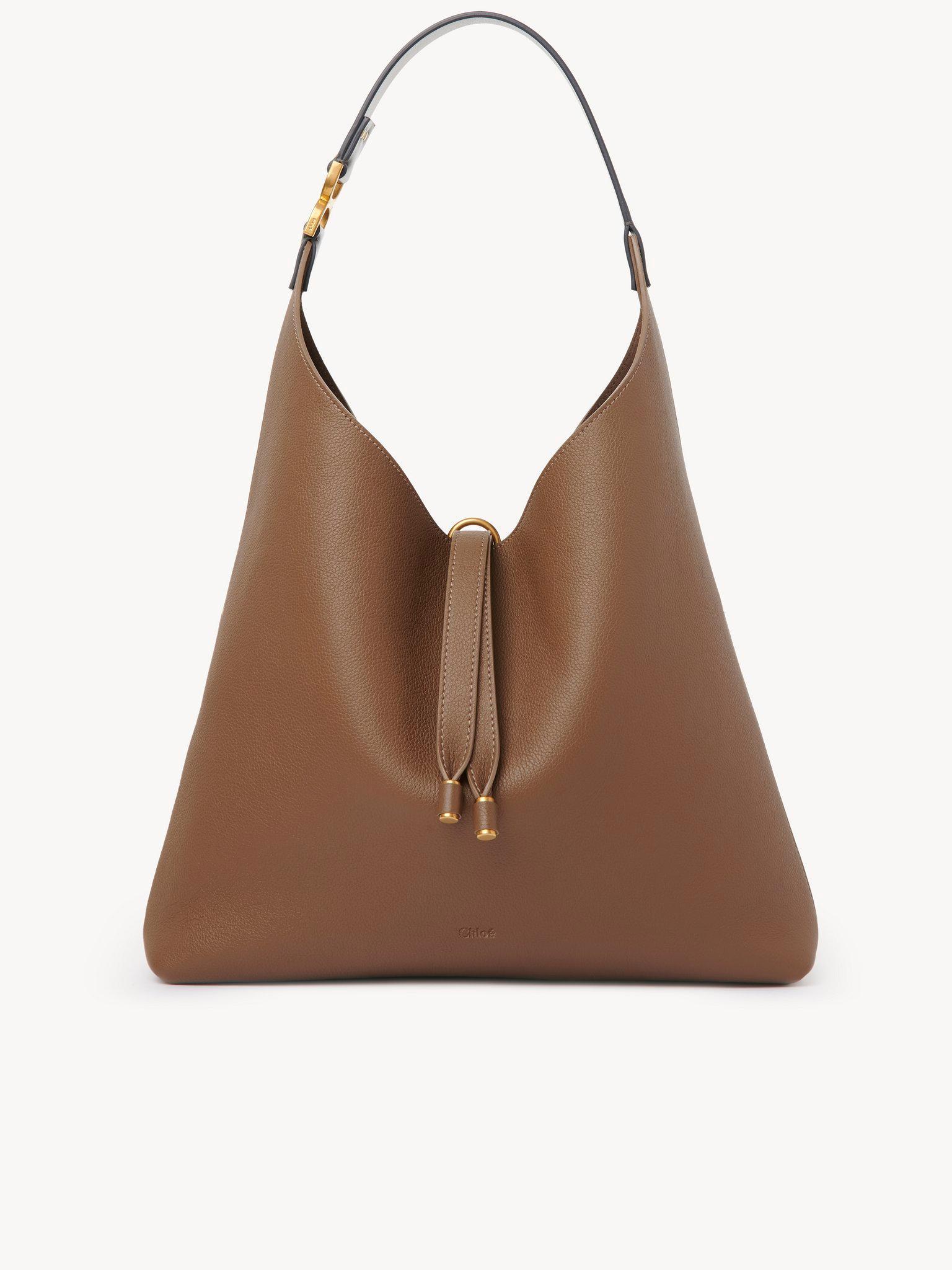 Marcie hobo bag in grained leather Product Image