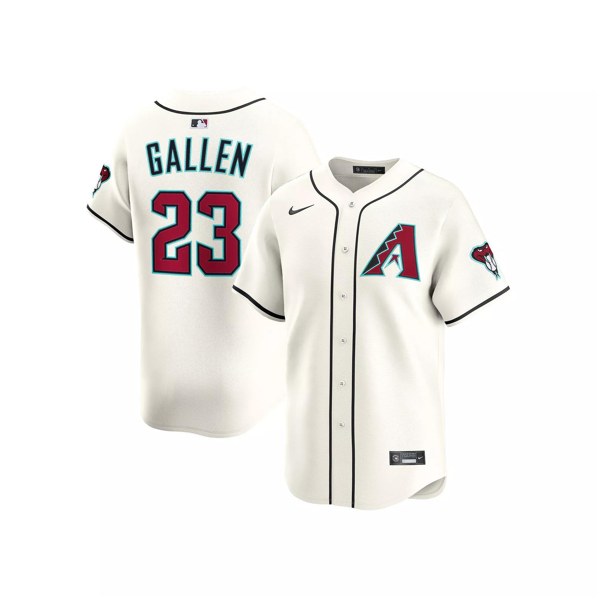 Men's Nike Zac Gallen Cream Arizona Diamondbacks Alternate Limited Player Jersey, Size: Small, Beige Product Image