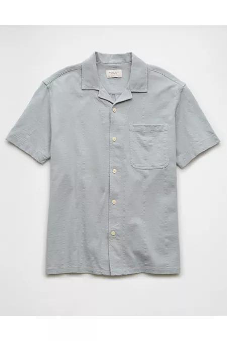 AE Jacquard Textured Button-Up Polo Shirt Men's Product Image