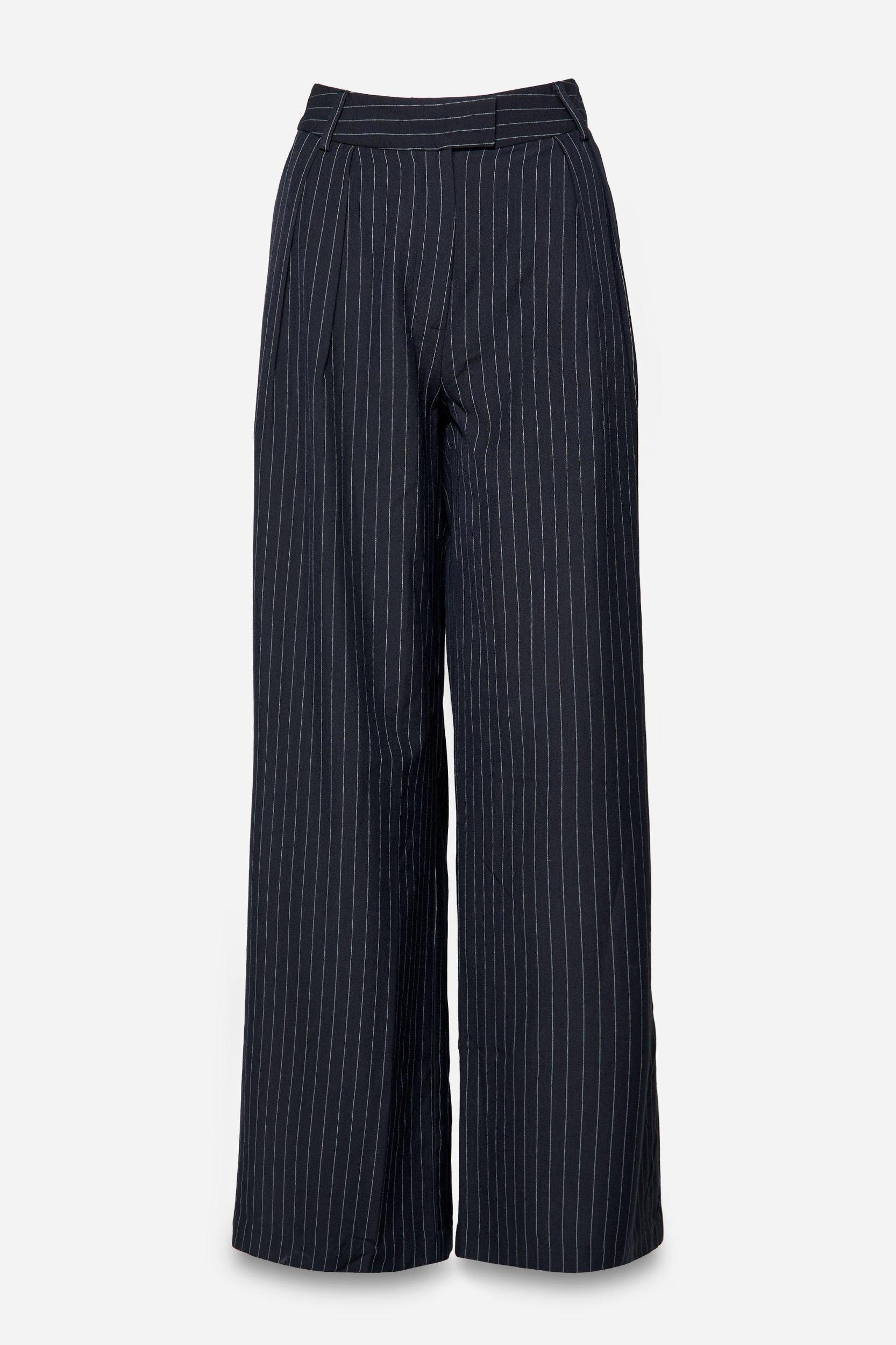 PREMIUM TAILORED PINSTRIPE WIDE LEG  PANT Product Image