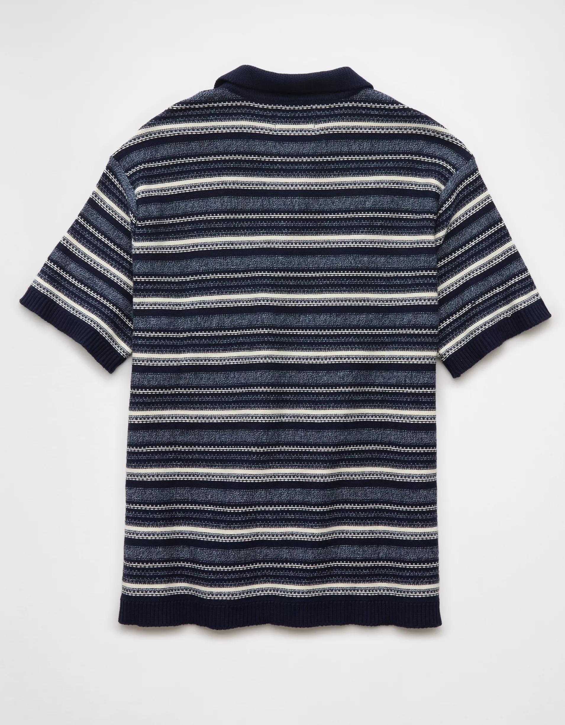 AE Weekend Striped Sweater Polo Shirt Product Image