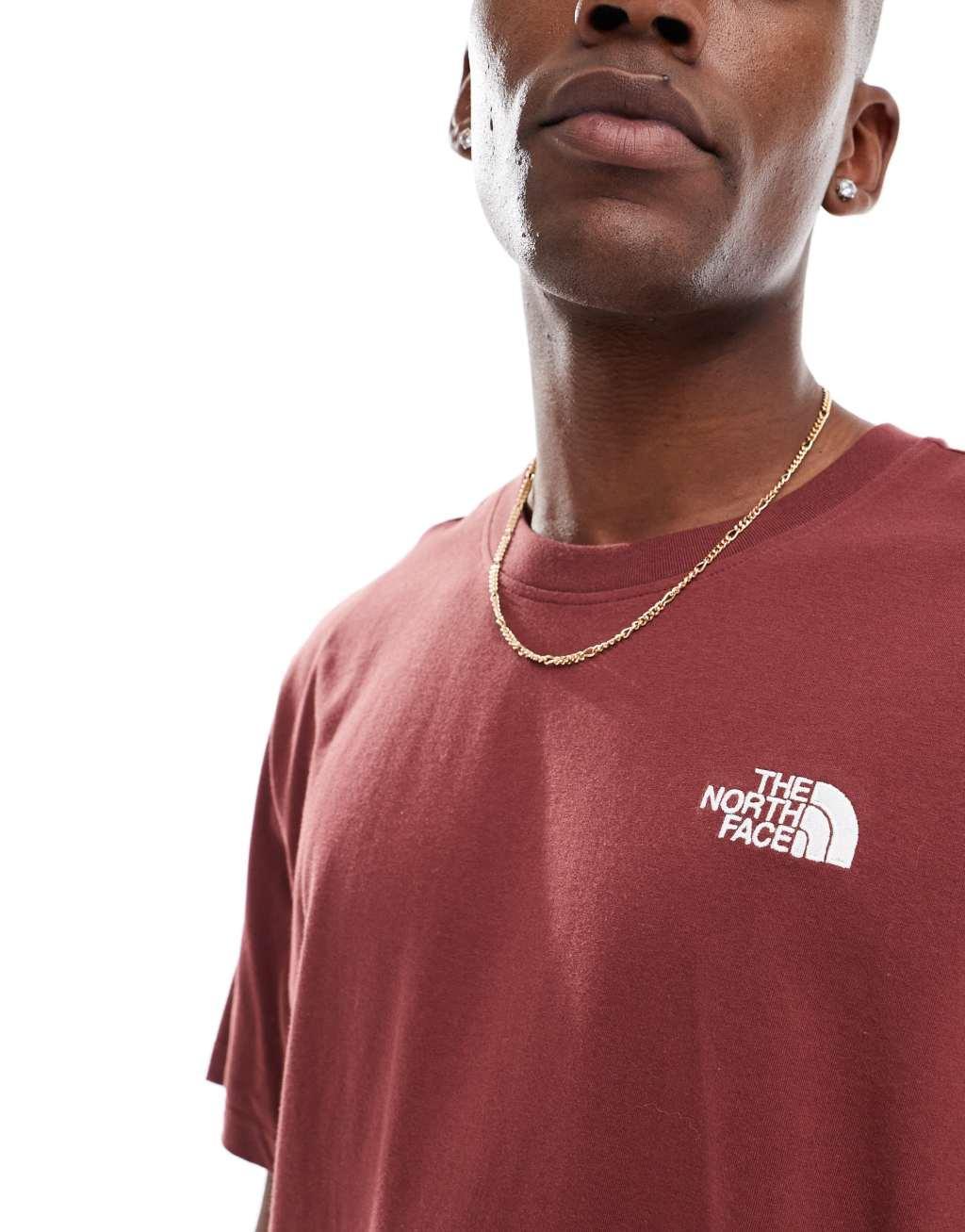 The North Face Evolution Box Fit Tee in maroon Product Image