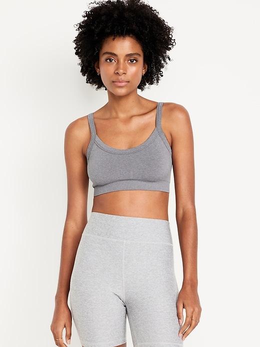 Light Support Fluid Seamless Ribbed Sports Bra Product Image