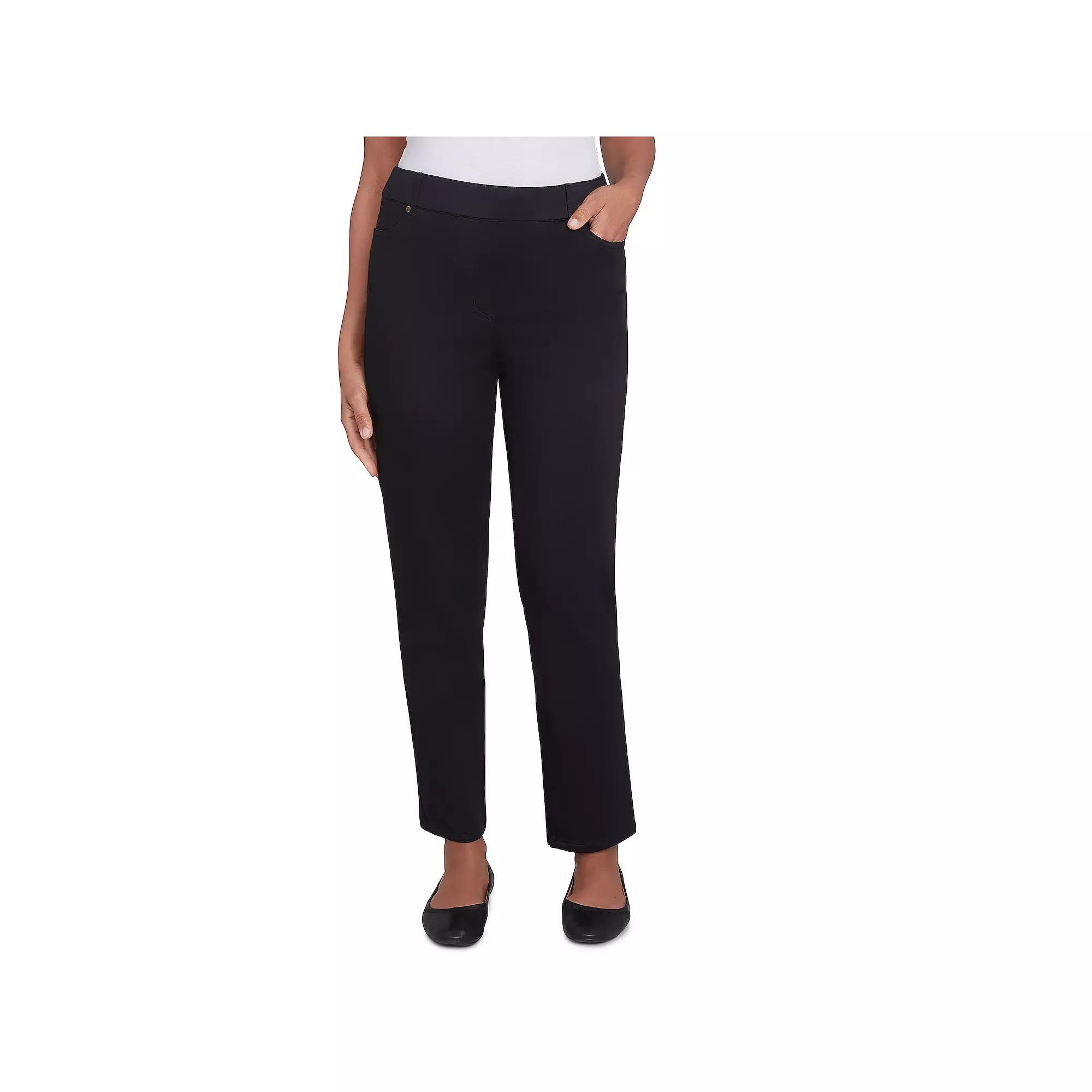 Women's Alfred Dunner Super Stretch Short Length Pants, Size: 8 Short, Black Product Image