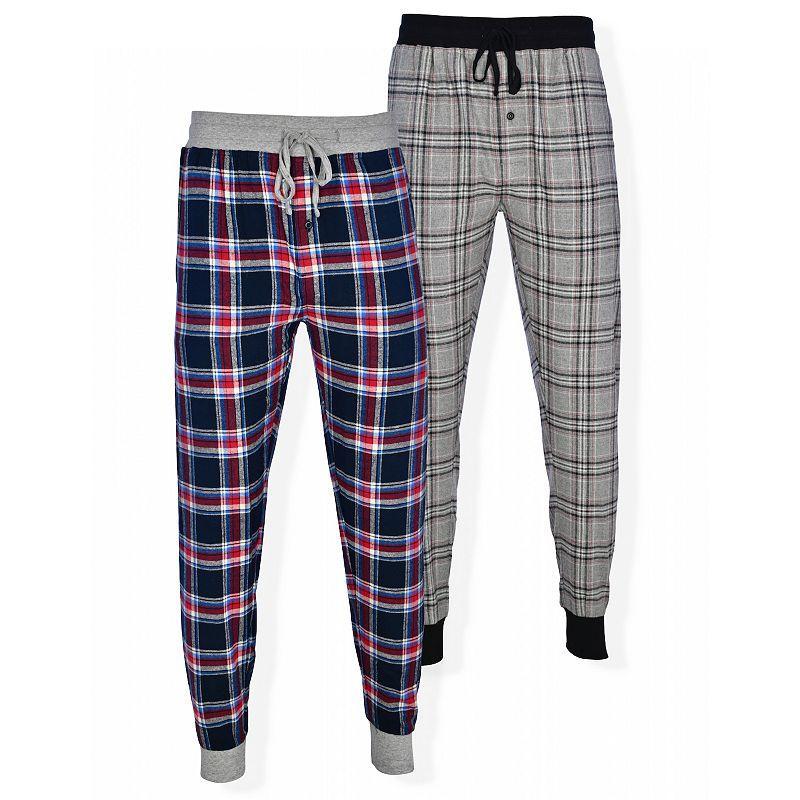 Big & Tall Hanes 2-pack Flannel Banded Bottom Pajama Pants, Men's, Size: 4XL Tall, Red Product Image