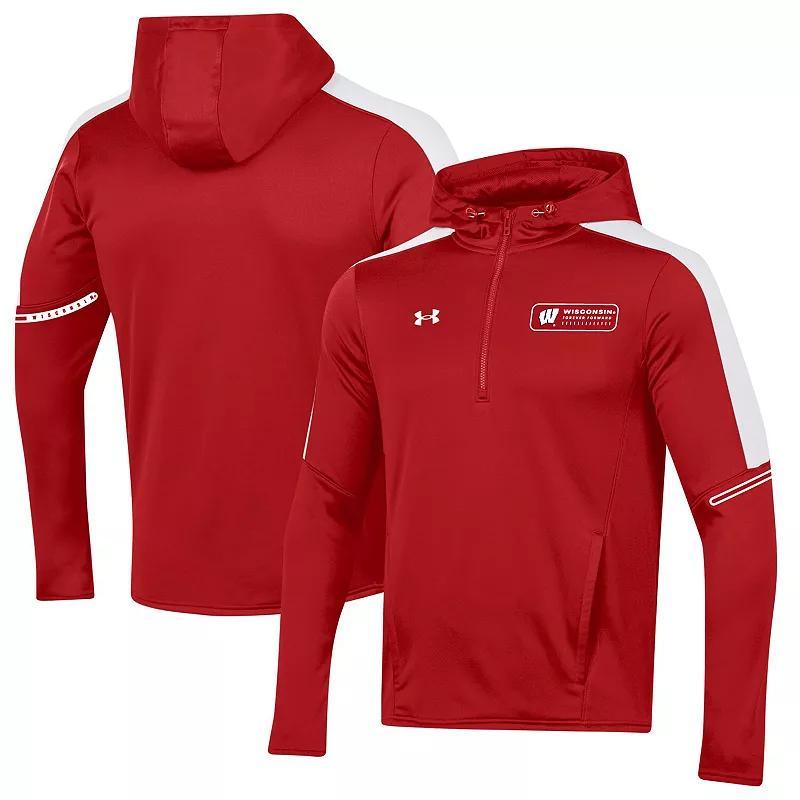 Men's Under Armour Red Wisconsin Badgers 2023 Sideline Quarter-Zip Hoodie, Size: Medium Product Image
