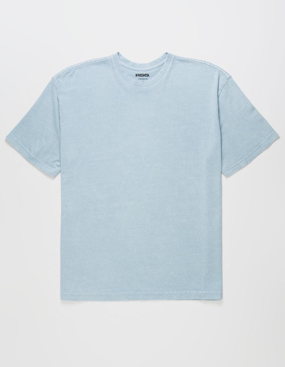 RSQ Mens Acid Wash Oversized Tee - LIGHT BLUE Product Image