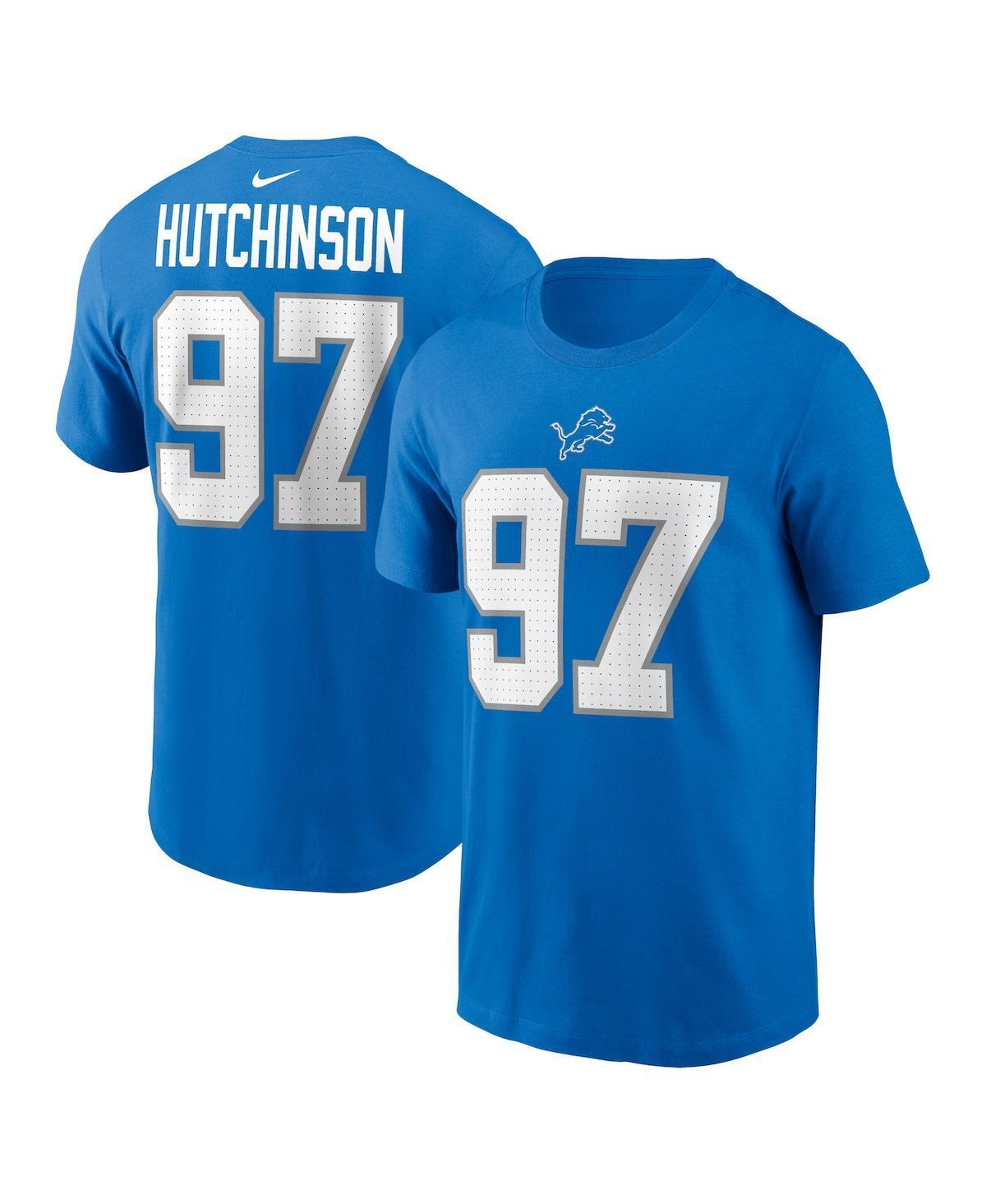Youth Nike Aidan Hutchinson Blue Detroit Lions Player Name & Number T-Shirt, Boy's, Size: YTH Large Product Image