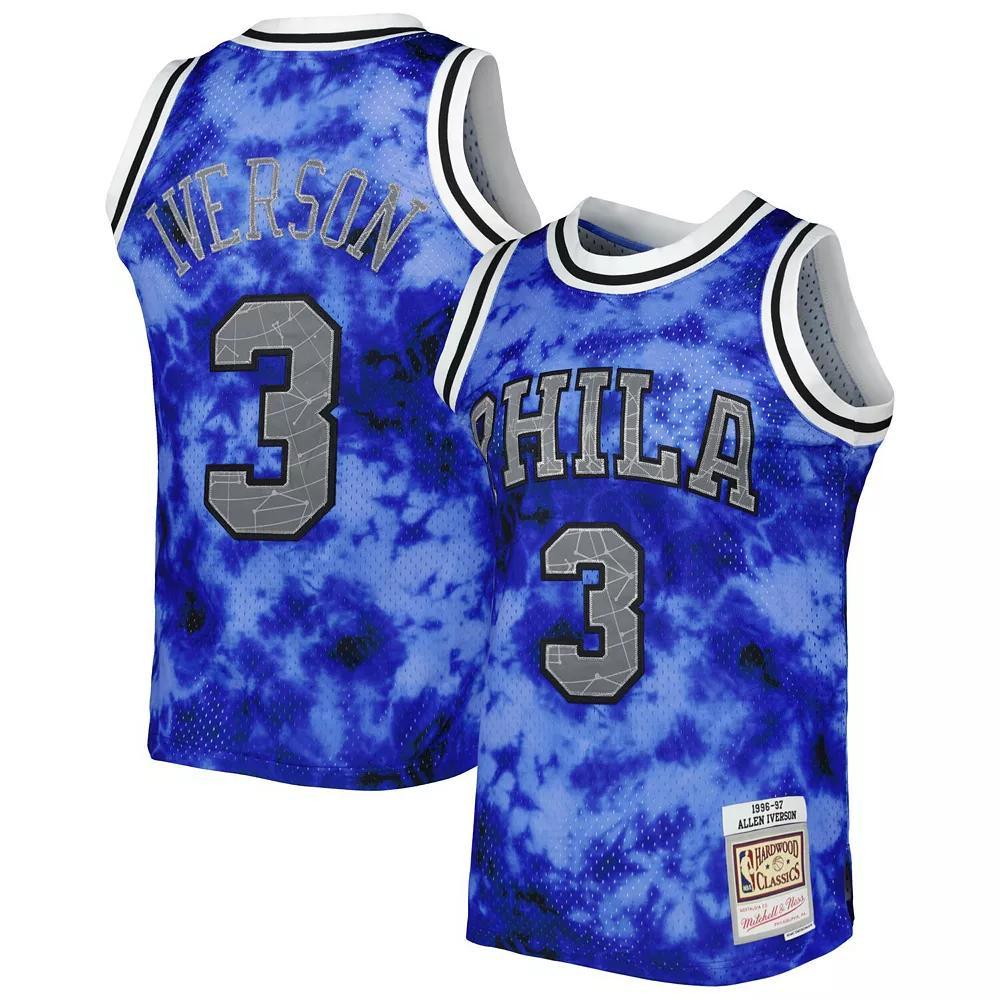 Men's Mitchell & Ness Allen Iverson Royal Philadelphia 76ers 1996/97 Galaxy Swingman Jersey, Size: 3XL, 76r Blue Product Image