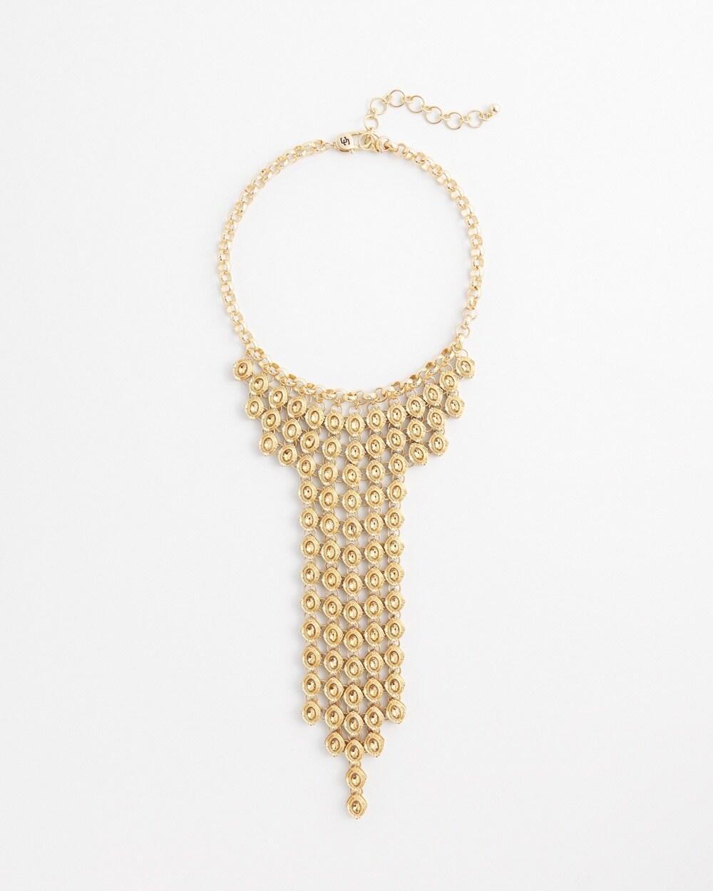 Cascading Gold Tone Statement Necklace Product Image