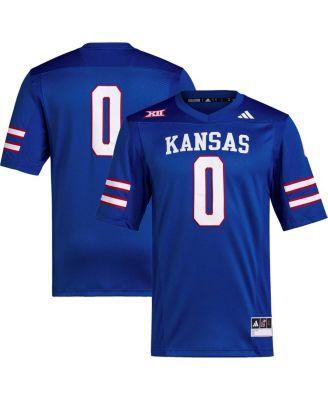 Men's adidas #0 Royal Kansas Jayhawks Premier Football Jersey, Size: 2XL, Blue Product Image