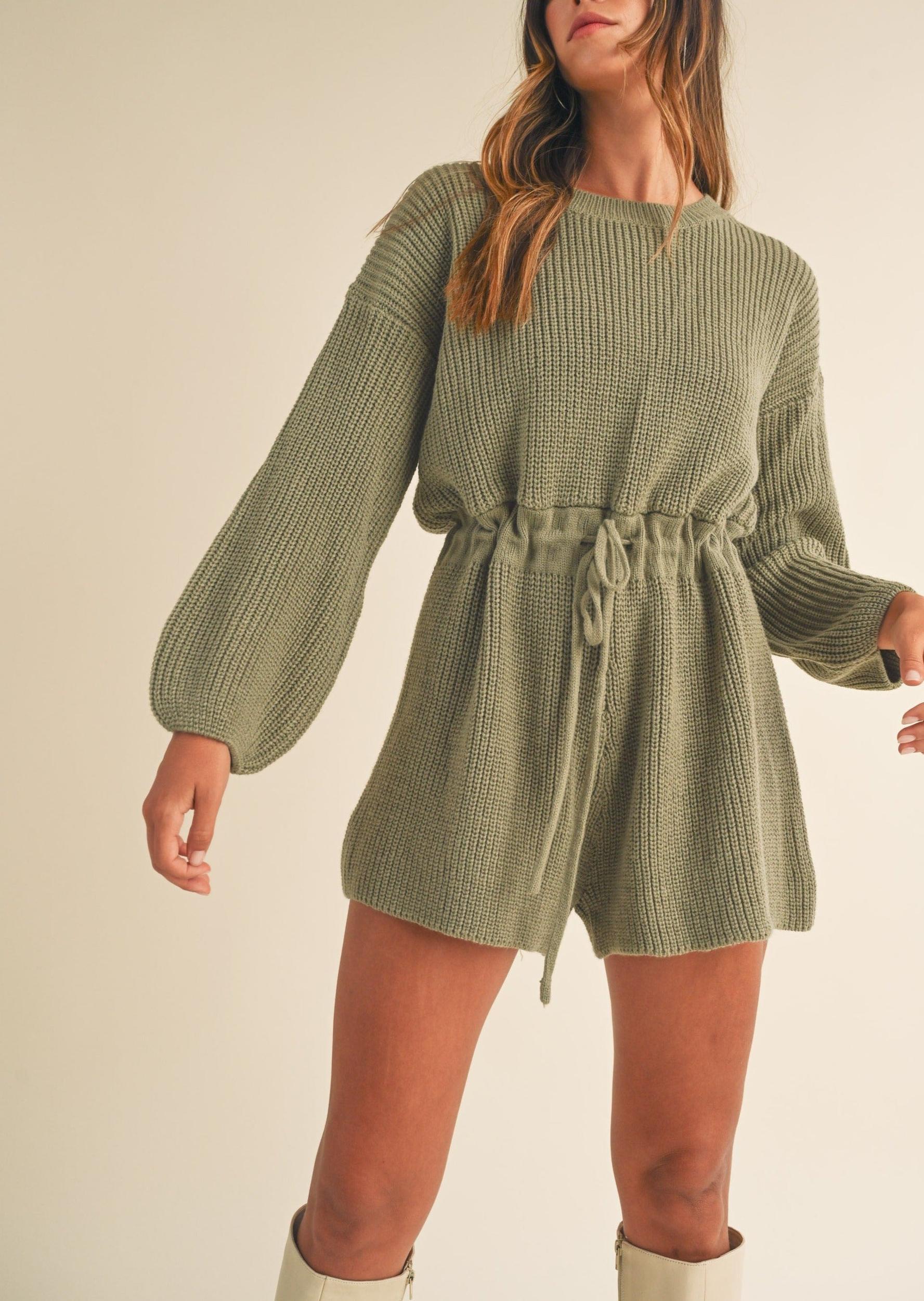 Long Sleeves Sweater Romper Product Image