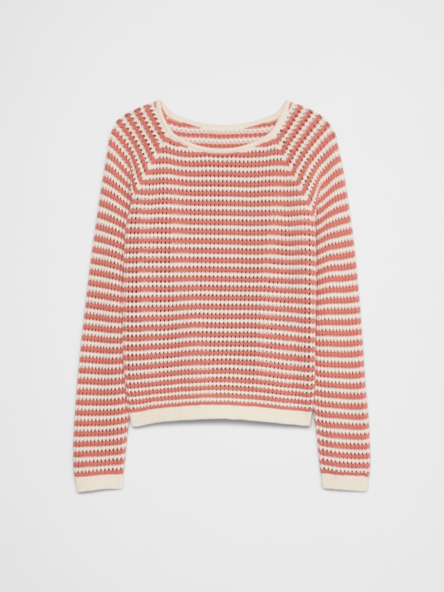Open Stitch Striped Sweater Product Image