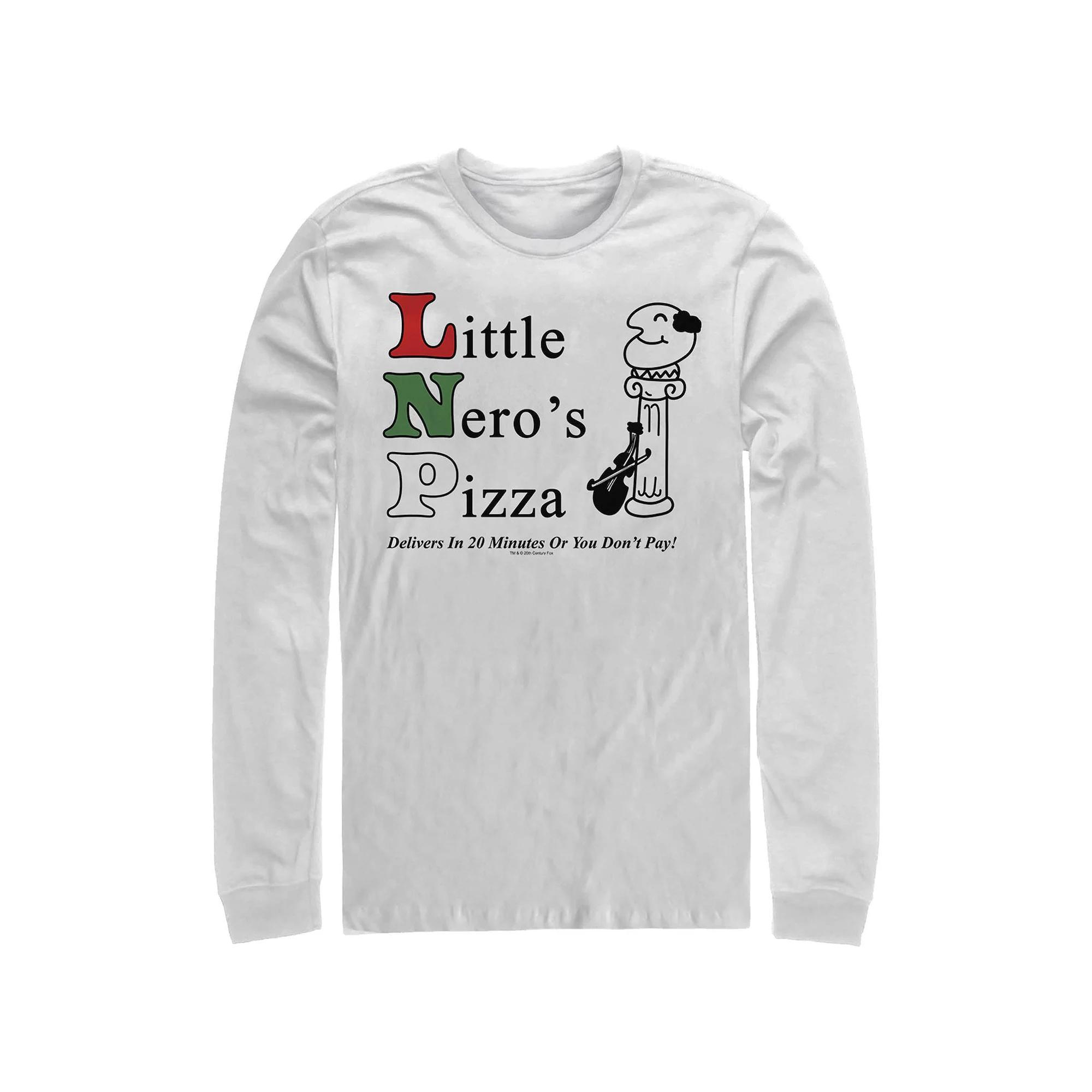 Big & Tall Home Alone Little Nero's Pizza Long Sleeve Graphic Tee, Men's, Size: XXL, White Product Image