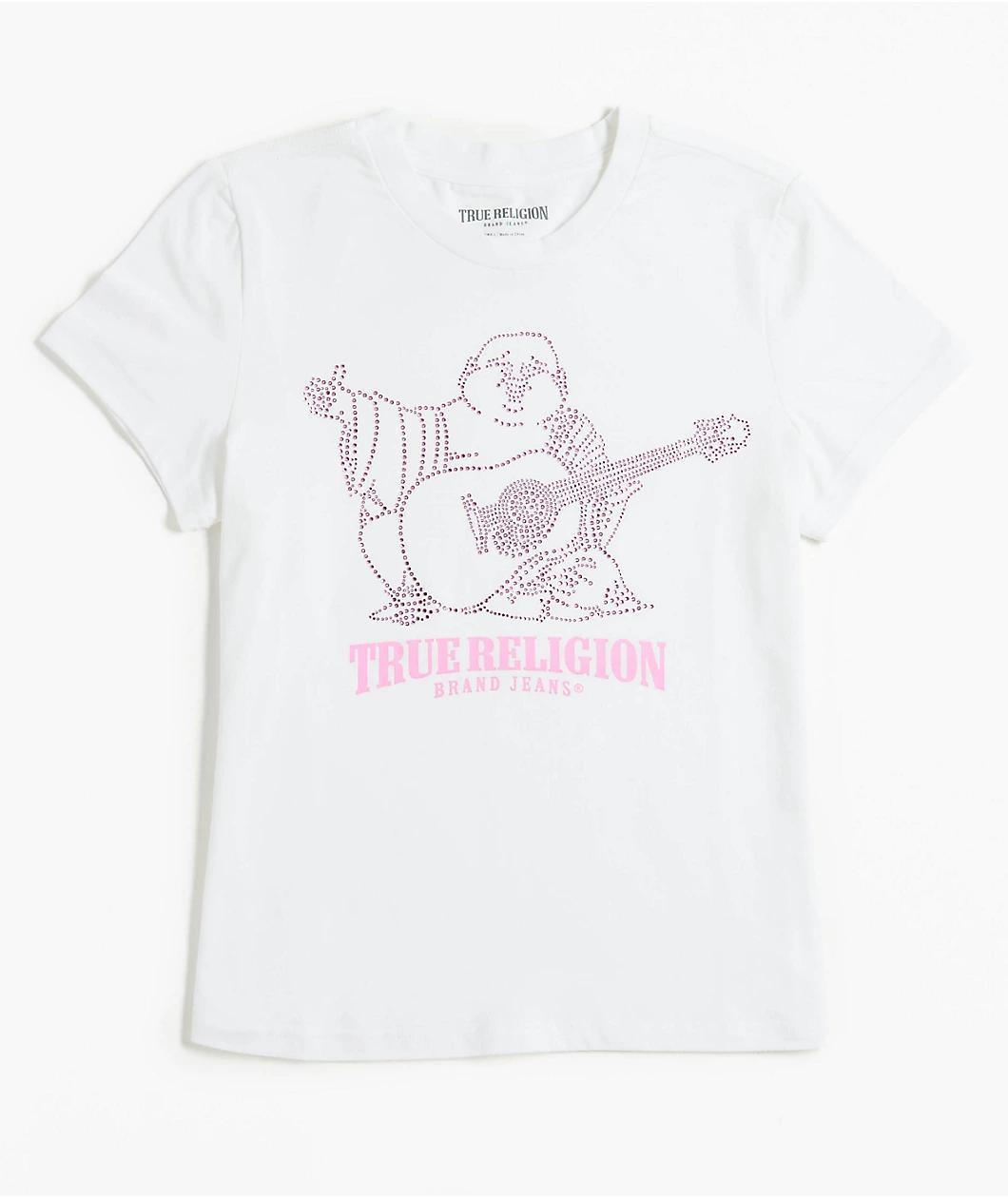 True Religion Crystal Buddha White T-Shirt Product Image