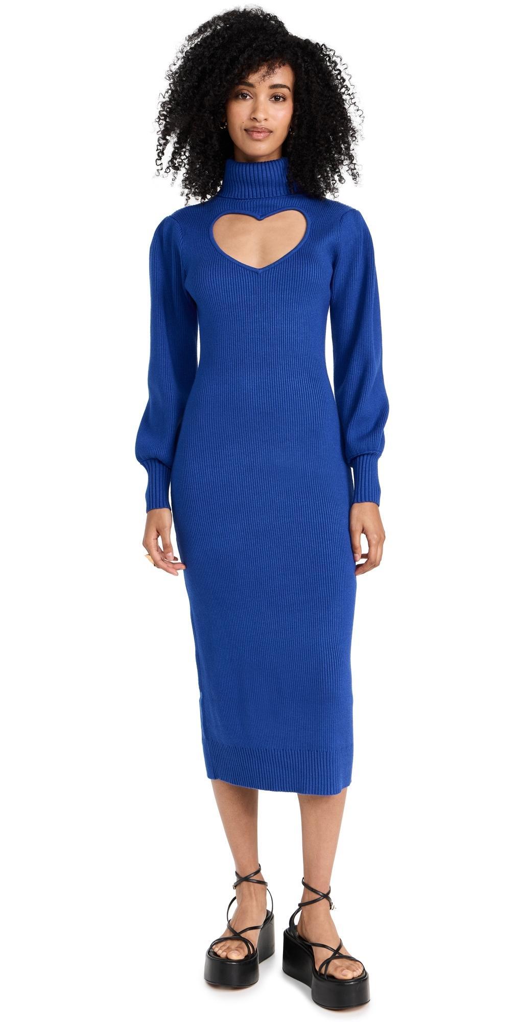 Womens Heart Cut-Out Knit Midi-Dress Product Image