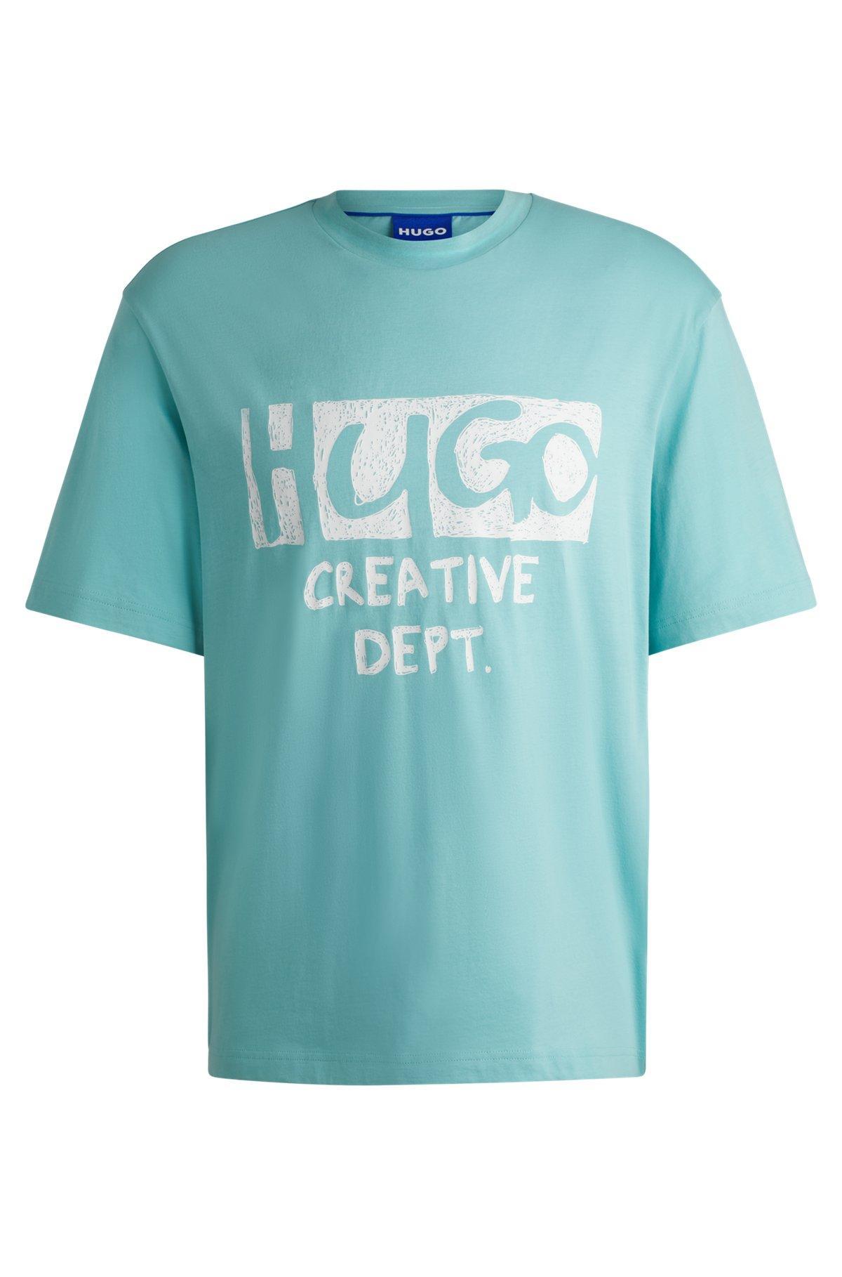 Cotton-jersey T-shirt with logo artwork Product Image