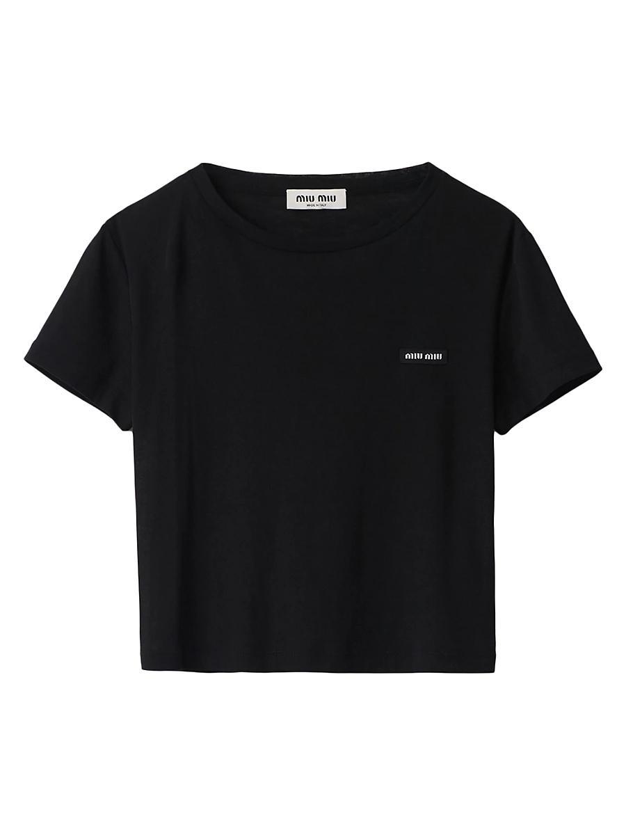 Womens Ribbed Jersey T-Shirt Product Image