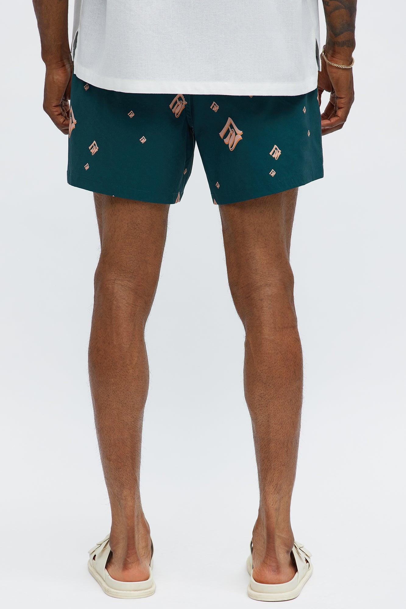 Chateau Luxe Printed Swim Mid Trunk - Teal/combo Product Image