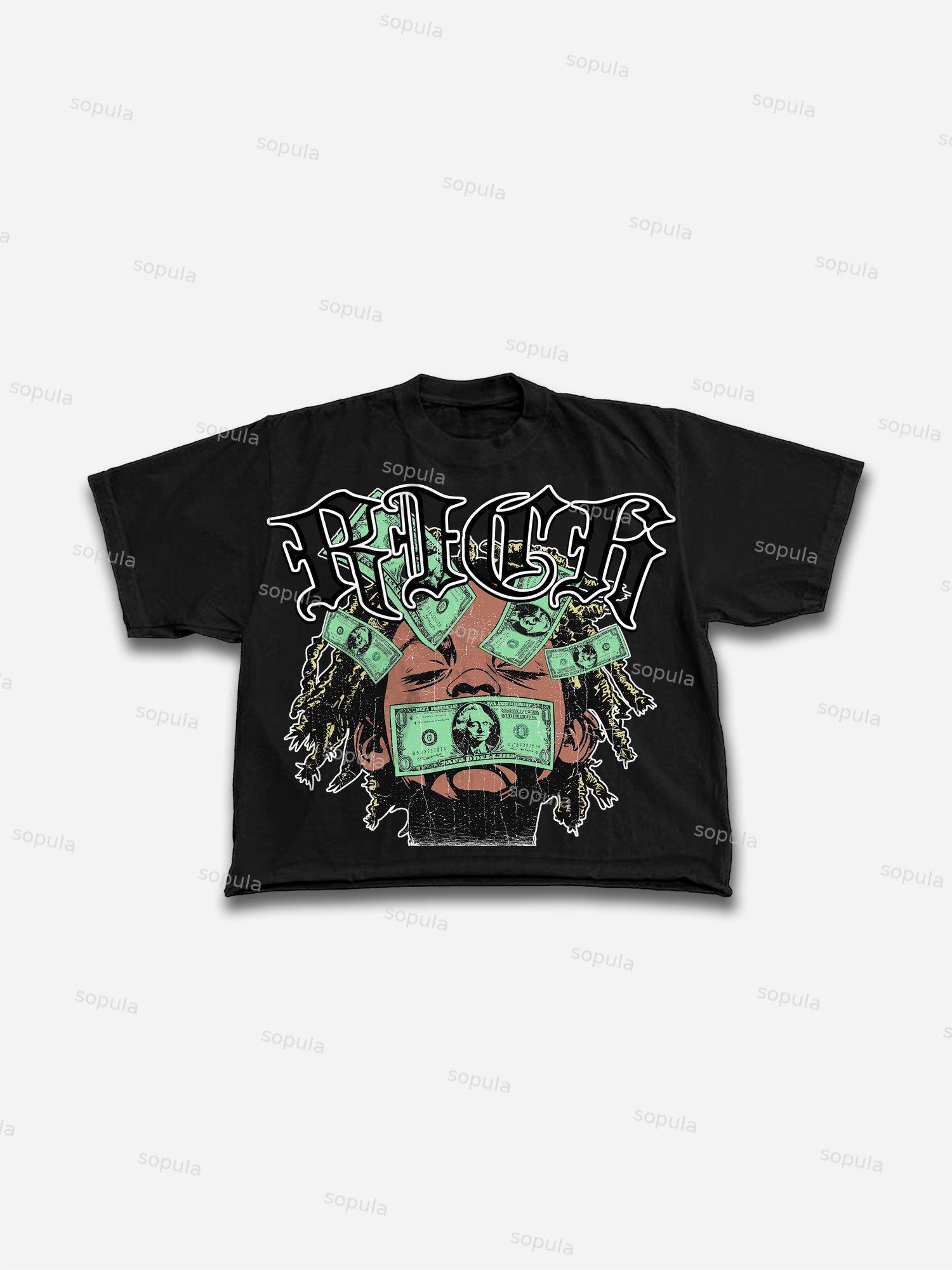 Rich Money Graphic Print Cropped T-shirt Product Image
