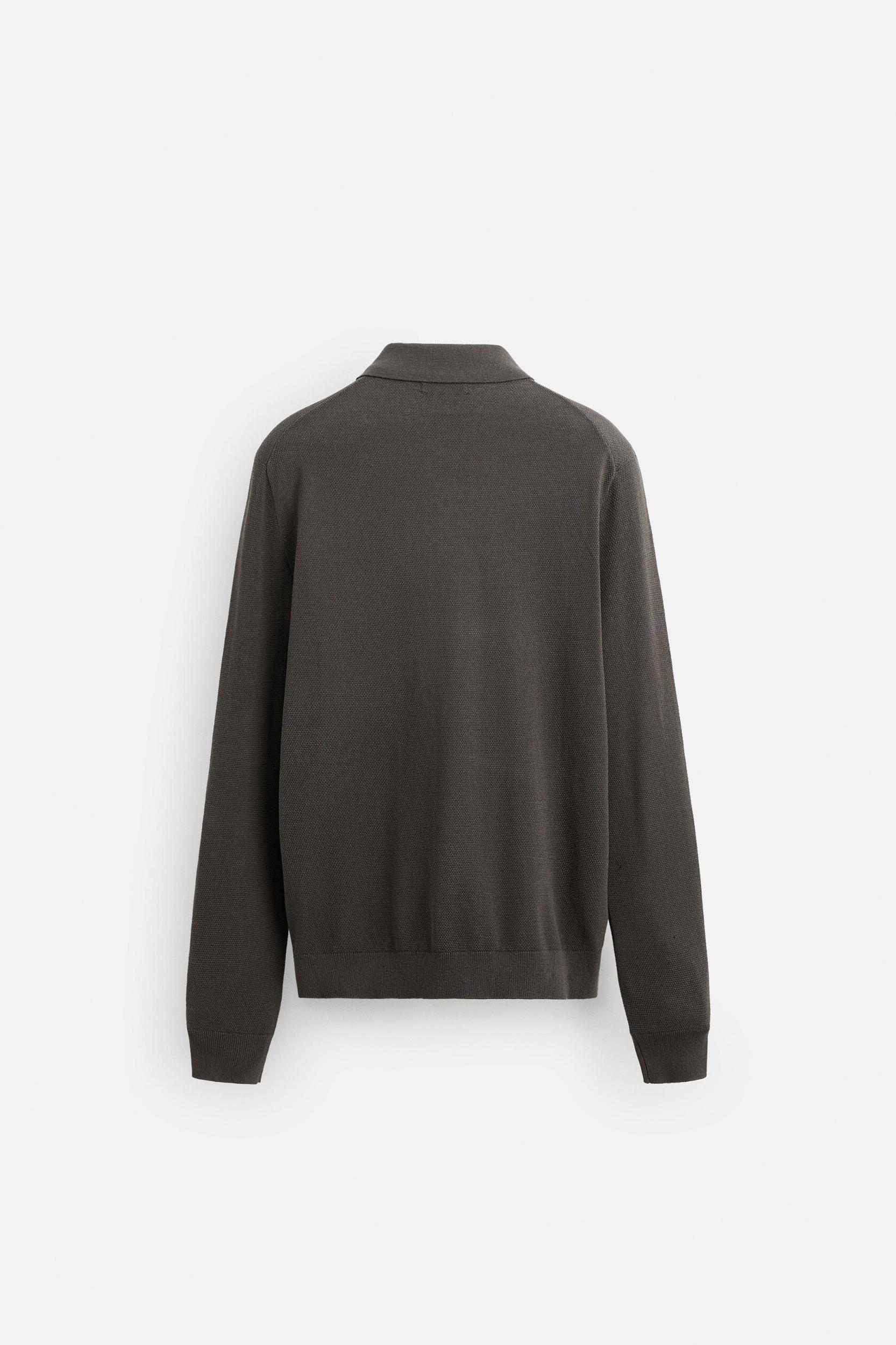 SILK COTTON KNIT POLO Product Image